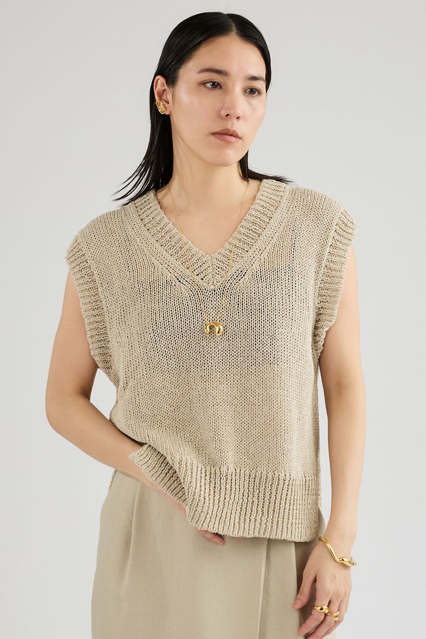 【カオス/Chaos】のフィラージニットベスト インテリア・キッズ・メンズ・レディースファッション・服の通販 founy(ファニー) 　ファッション　Fashion　レディースファッション　Fashion for Women　トップス・カットソー　Cut & Sew Tops　ニット　Knit Tops & Sweaters　ベスト&ジレ / 重ね着スタイル　Vests & Gilets　カジュアルプルオーバー・ニットトップス　Pullovers & Knit Tops / Casual Pullovers　カットソー　Cut and Sewn Top　スリット　Slit, Slit Detail　ベスト　Vest, Waistcoat　吸水　Absorbent, Quick-Dry　夏　Summer　新作・新入荷　New Arrivals / New In　ライトベージュ|ID: prp329100004910479 ipo3291000000036790338