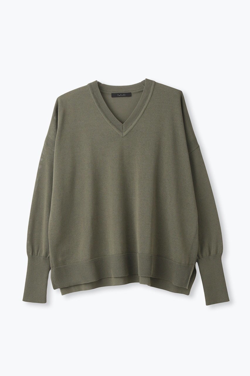 【レリル/lelill】のワイドVネックプルオーバー インテリア・キッズ・メンズ・レディースファッション・服の通販 founy(ファニー) 　ファッション　Fashion　レディースファッション　Fashion for Women　トップス・カットソー　Cut & Sew Tops　ニット　Knit Tops & Sweaters　カジュアルプルオーバー・ニットトップス　Pullovers & Knit Tops / Casual Pullovers　Vネックトップス　V-Neck Tops / V-Cut Neckline Shirts　ニットソー　Knit-Sewn, Cut & Sew Knit　ベーシック　Basic, Essential　リラックス　Relax, Relaxed Fit　ワイド　Wide, Wide Fit　夏　Summer　定番　Standard, Basic Item　抗菌　Antibacterial, Bacteria-Resistant　新作・新入荷　New Arrivals / New In　ダークグリーン|ID: prp329100004910486 ipo3291000000036790389