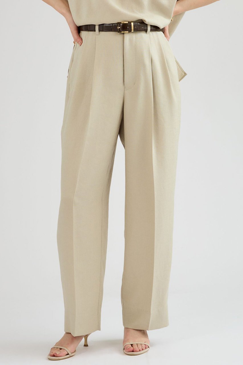 【カオス/Chaos】のアイアスロータパンツ インテリア・キッズ・メンズ・レディースファッション・服の通販 founy(ファニー) 　ファッション　Fashion　レディースファッション　Fashion for Women　パンツ　Pants & Trousers　ギャザー　Gathered, Ruffled　ストレート　Straight, Straight Cut　テーパード　Tapered, Tapered Pants　定番　Standard, Basic Item　ポケット　Pocket, Pocket Detail　夏　Summer　エレガント 上品　Elegant　新作・新入荷　New Arrivals / New In　ベージュ|ID: prp329100004910496 ipo3291000000036790507