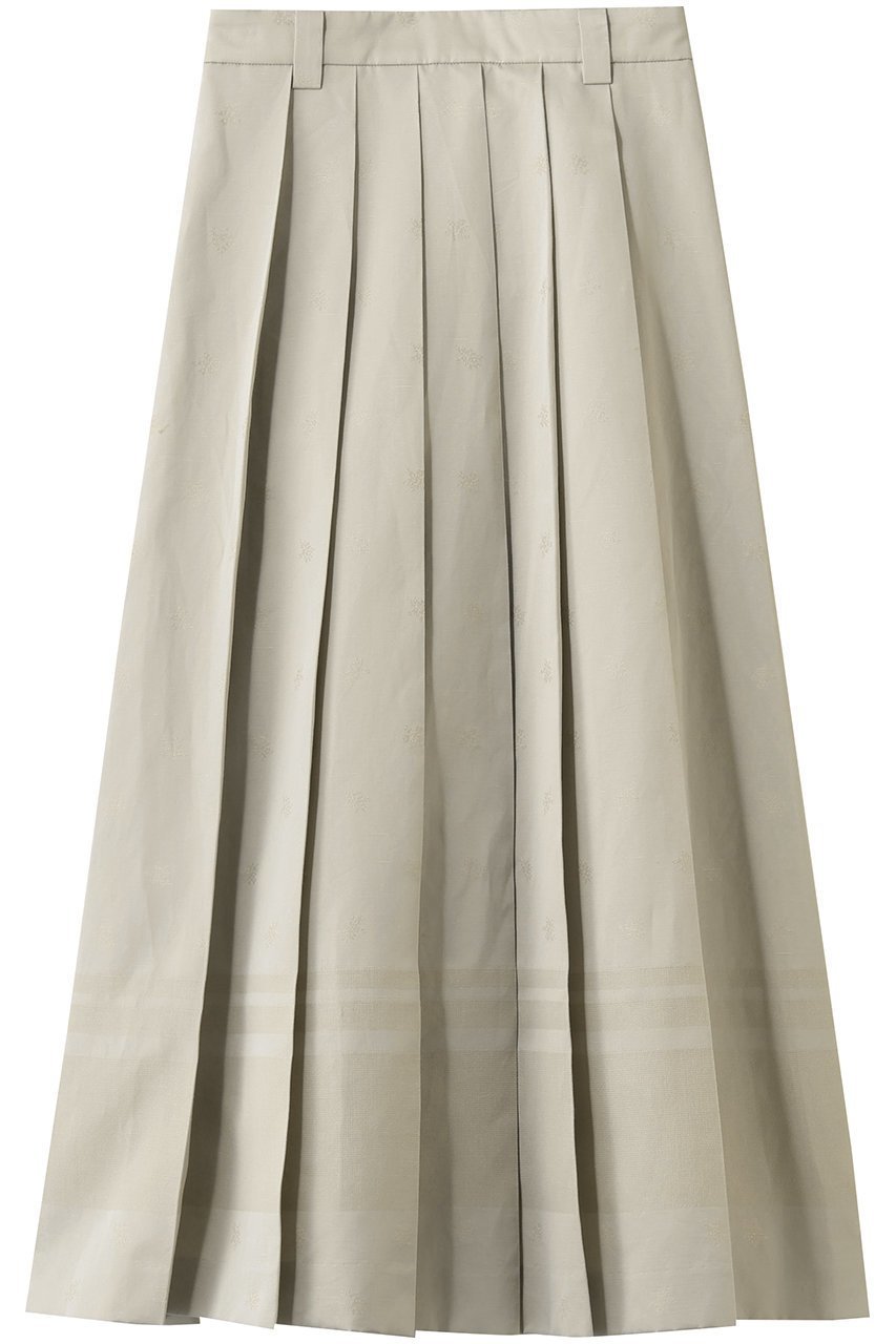 【エブール/ebure】のコットンリネンジャカード バックゴムトラペーズスカート インテリア・キッズ・メンズ・レディースファッション・服の通販 founy(ファニー) 　ファッション　Fashion　レディースファッション　Fashion for Women　スカート　Skirts　バッグ　Bags　おすすめ　Recommended / Our Picks　シルケット　Silket, Silky Cotton　ジャカード／ジャガード　Jacquard, Woven Pattern　プリーツ　Pleats, Pleated　エレガント 上品　Elegant　新作・新入荷　New Arrivals / New In　ライトグリーン|ID: prp329100004910497 ipo3291000000036790517