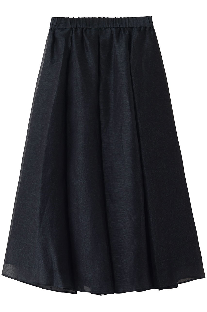 【エブール/ebure】のリネンシルクシアー オーガンジータックフレアスカート インテリア・キッズ・メンズ・レディースファッション・服の通販 founy(ファニー) 　ファッション　Fashion　レディースファッション　Fashion for Women　スカート　Skirts　Aライン・フレアスカート　A-Line & Flared Skirts　ロングスカート　Long Skirts / Maxi & Midi Skirts　エレガント 上品　Elegant　オーガンジー　Organza Fabric　シルク　Silk, 100% Silk　シンプル　Simple, Minimal　バランス　Balance, Style Balance　リネン　Linen, Linen Fabric　ロング　Long, Long-Length　新作・新入荷　New Arrivals / New In　ネイビー|ID: prp329100004910498 ipo3291000000036790524