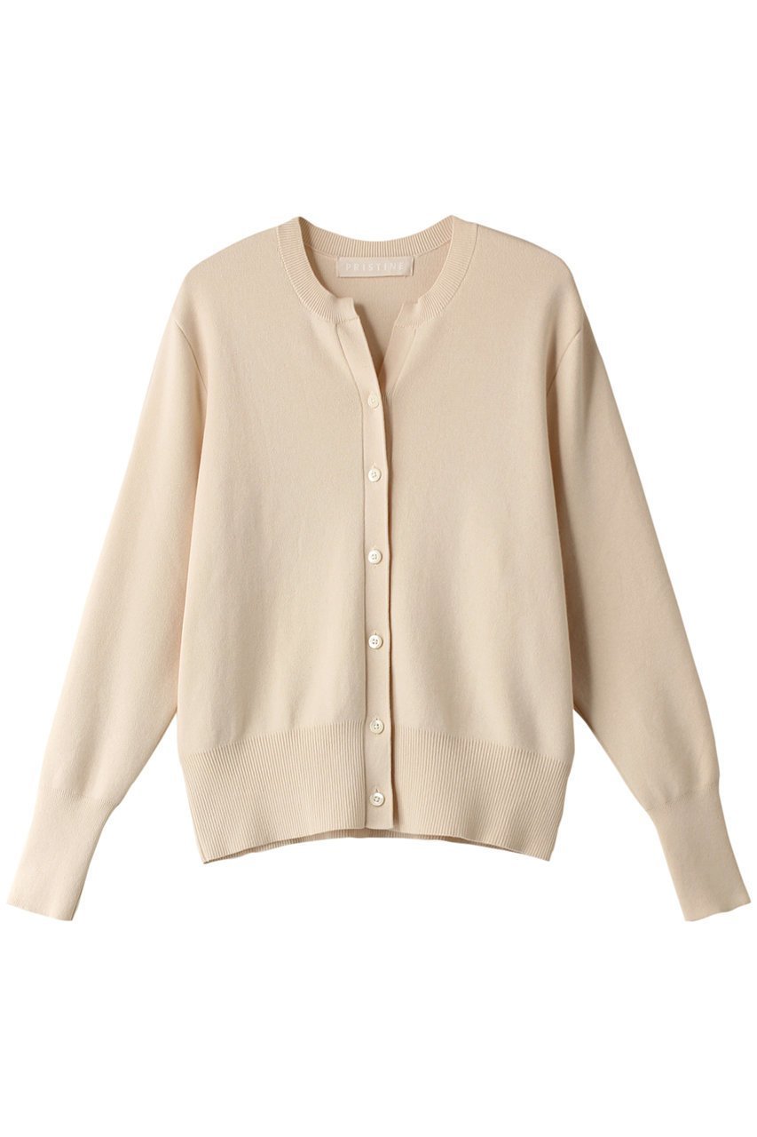 【プリスティン/PRISTINE】のカステラニットキーネックカーデ インテリア・キッズ・メンズ・レディースファッション・服の通販 founy(ファニー) 　ファッション　Fashion　レディースファッション　Fashion for Women　トップス・カットソー　Cut & Sew Tops　ニット　Knit Tops & Sweaters　カーディガン・羽織り　Layered Style Cardigans　カーディガン　Cardigan, Knitwear　シンプル　Simple, Minimal　スリット　Slit, Slit Detail　人気　Popular, Best Seller　ナチュラル|ID: prp329100004910509 ipo3291000000036792579