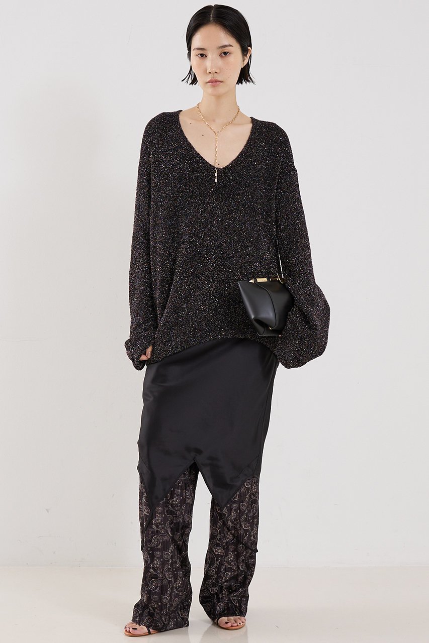 【ザ ストア バイ シー/THE STORE by C】の【COCUCA】ラメフェザーニット 人気、トレンドファッション・服の通販 founy(ファニー) 　ファッション　Fashion　レディースファッション　Fashion for Women　トップス・カットソー　Cut & Sew Tops　ニット　Knit Tops & Sweaters　カジュアルプルオーバー・ニットトップス　Pullovers & Knit Tops / Casual Pullovers　おすすめ　Recommended / Our Picks　インナー　Innerwear　ジャケット　Jacket, Outerwear　フェザー　Feather, Feather Detail　エレガント 上品　Elegant　other-3|ID: prp329100004910512 ipo3291000000036792621