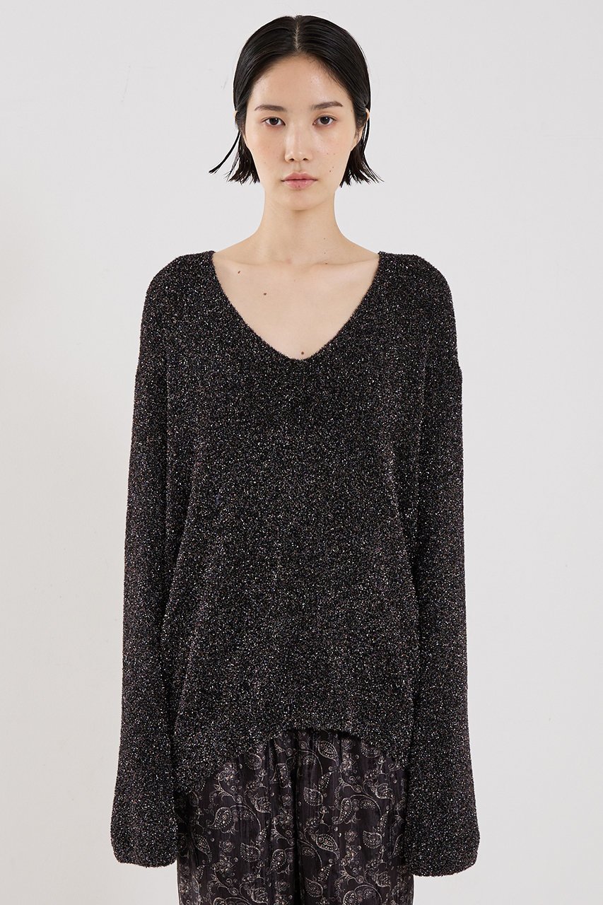 【ザ ストア バイ シー/THE STORE by C】の【COCUCA】ラメフェザーニット 人気、トレンドファッション・服の通販 founy(ファニー) 　ファッション　Fashion　レディースファッション　Fashion for Women　トップス・カットソー　Cut & Sew Tops　ニット　Knit Tops & Sweaters　カジュアルプルオーバー・ニットトップス　Pullovers & Knit Tops / Casual Pullovers　おすすめ　Recommended / Our Picks　インナー　Innerwear　ジャケット　Jacket, Outerwear　フェザー　Feather, Feather Detail　エレガント 上品　Elegant　other-5|ID: prp329100004910512 ipo3291000000036792623