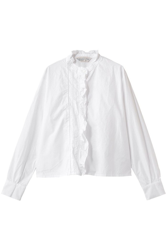 【ミディウミ/MidiUmi】のfront frill lace shirt シャツ インテリア・キッズ・メンズ・レディースファッション・服の通販 founy(ファニー) https://founy.com/ ファッション Fashion レディースファッション Fashion for Women トップス・カットソー Cut & Sew Tops シャツ・ブラウス・オフィスカジュアル Elegant Blouses & Button-Ups アシンメトリー Asymmetrical Style ジャケット Jacket, Outerwear スリーブ Sleeve, Long Sleeve / Short Sleeve ボックス Boxy, Box Shape レース Lace, Lace Fabric ロング Long, Long-Length |ID: prp329100004910518 ipo3291000000036792674