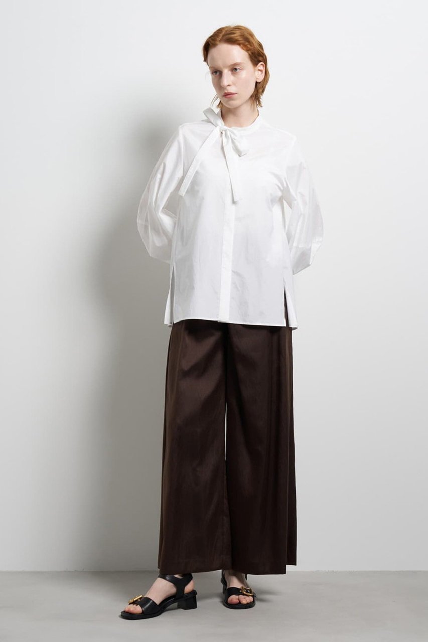 【ランバン オン ブルー/LANVIN en Bleu】のシルキータイプライターボウタイブラウス 人気、トレンドファッション・服の通販 founy(ファニー) 　ファッション　Fashion　レディースファッション　Fashion for Women　トップス・カットソー　Cut & Sew Tops　シャツ・ブラウス・オフィスカジュアル　Elegant Blouses & Button-Ups　スリーブ　Sleeve, Long Sleeve / Short Sleeve　タイプライター　Typewriter Fabric, Crisp Cotton　デニム　Denim, Jeans Material　ロング　Long, Long-Length　エレガント 上品　Elegant　other-8|ID: prp329100004910522 ipo3291000000036792724