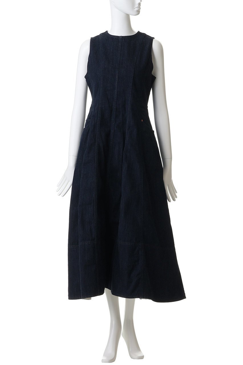 【ランバン オン ブルー/LANVIN en Bleu】のLee×LANVIN en Bleuデニムワンピース 人気、トレンドファッション・服の通販 founy(ファニー) 　ファッション　Fashion　レディースファッション　Fashion for Women　ワンピース　Dresses　チュニック　Tunic Tops & Dresses　チュニック　Tunic, Long Top　デニム　Denim, Jeans Material　ファブリック　Fabric, Textile　フレア　Flare, Flared　ブリーチ　Bleach, Washed Finish　ポケット　Pocket, Pocket Detail　ロング　Long, Long-Length　再入荷　Restock / Back in Stock　エレガント 上品　Elegant　other-2|ID: prp329100004910525 ipo3291000000036792748