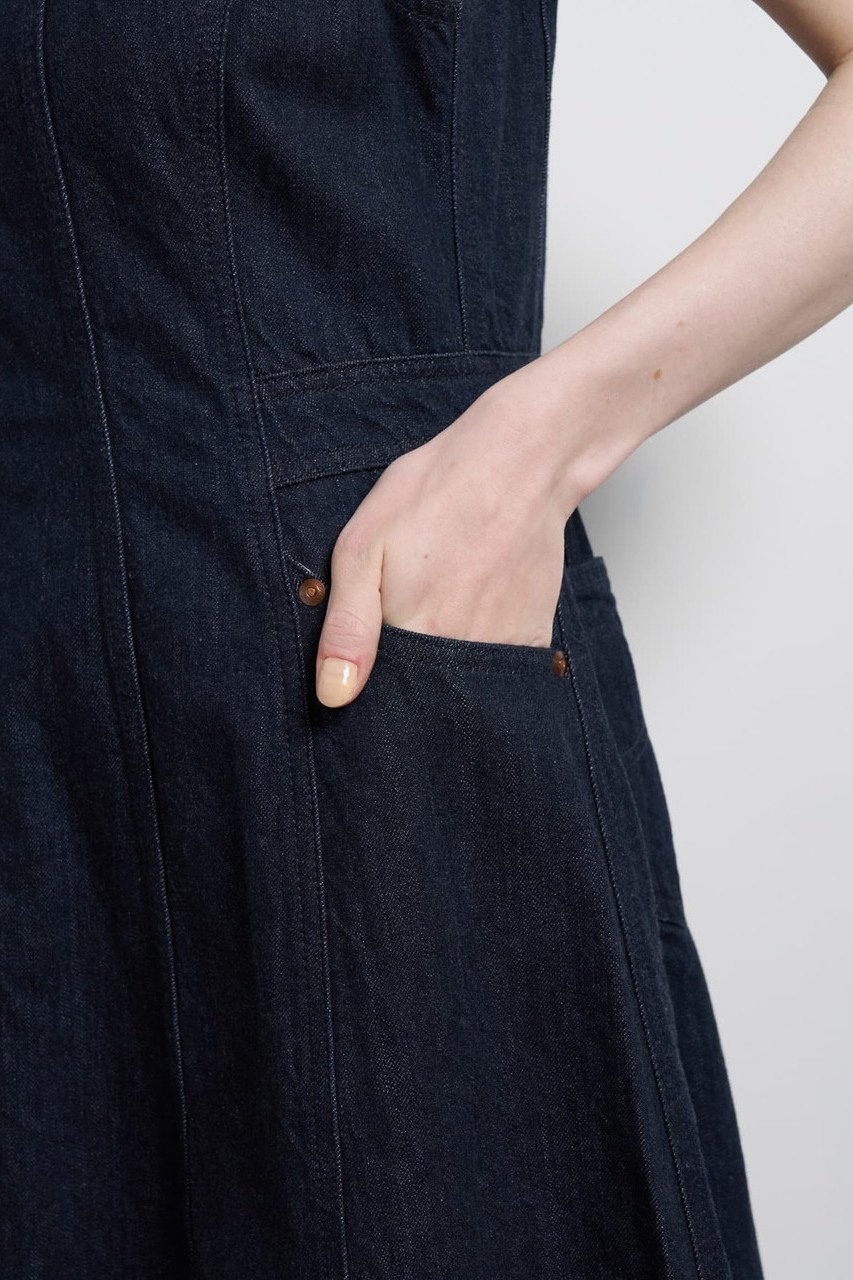 【ランバン オン ブルー/LANVIN en Bleu】のLee×LANVIN en Bleuデニムワンピース 人気、トレンドファッション・服の通販 founy(ファニー) 　ファッション　Fashion　レディースファッション　Fashion for Women　ワンピース　Dresses　チュニック　Tunic Tops & Dresses　チュニック　Tunic, Long Top　デニム　Denim, Jeans Material　ファブリック　Fabric, Textile　フレア　Flare, Flared　ブリーチ　Bleach, Washed Finish　ポケット　Pocket, Pocket Detail　ロング　Long, Long-Length　再入荷　Restock / Back in Stock　エレガント 上品　Elegant　other-7|ID: prp329100004910525 ipo3291000000036792753