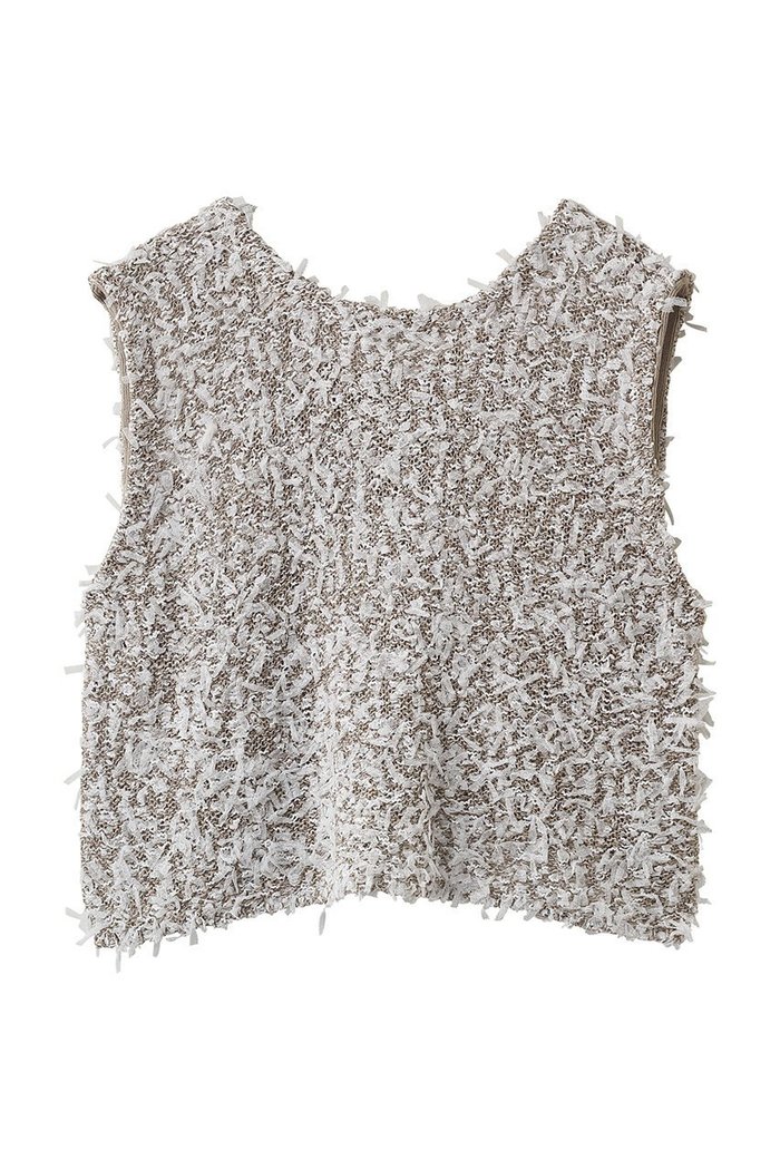 【アダワス/ADAWAS】のチュール ヤーンベスト インテリア・キッズ・メンズ・レディースファッション・服の通販 founy(ファニー) https://founy.com/ ファッション Fashion レディースファッション Fashion for Women トップス・カットソー Cut & Sew Tops ニット Knit Tops & Sweaters ベスト&ジレ / 重ね着スタイル Vests & Gilets カジュアルプルオーバー・ニットトップス Pullovers & Knit Tops / Casual Pullovers クロップド Cropped, Short Length シンプル Simple, Minimal チュール Tulip, Tulip Motif フレア Flare, Flared フロント Front, Front Design ベスト Vest, Waistcoat リボン Ribbon, Bow ループ Loop, Loop Knit ワイド Wide, Wide Fit |ID: prp329100004910529 ipo3291000000036792796