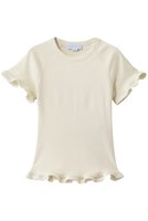 【ステラ マッカートニー/STELLA McCARTNEY】のフリルヘムリブTシャツ 人気、トレンドファッション・服の通販 founy(ファニー) ファッション Fashion レディースファッション Fashion for Women トップス・カットソー Cut & Sew Tops シャツ・ブラウス・オフィスカジュアル Elegant Blouses & Button-Ups ロングTシャツ・Tシャツ Longline T-Shirts & Tees カットソー・ベーシックTシャツ Cut-and-Sewn Tops / Stretch Tees & Basics コンパクト Compact, Small Size ショート Short, Short Length スラックス Slacks, Dress Pants スリーブ Sleeve, Long Sleeve / Short Sleeve デニム Denim, Jeans Material フリル Frill, Ruffle フレア Flare, Flared |ID:prp329100004910540
