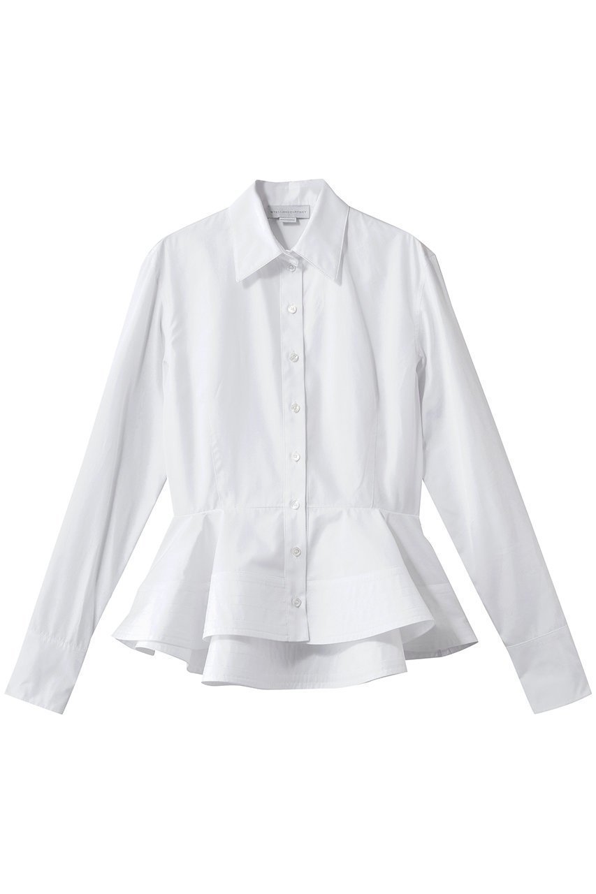 【ステラ マッカートニー/STELLA McCARTNEY】のポプリンペプラムシャツ インテリア・キッズ・メンズ・レディースファッション・服の通販 founy(ファニー) ファッション Fashion レディースファッション Fashion for Women トップス・カットソー Cut & Sew Tops シャツ・ブラウス・オフィスカジュアル Elegant Blouses & Button-Ups インナー Innerwear エレガント 上品 Elegant スウェット / スエット Sweatshirt, Sweatwear スリーブ Sleeve, Long Sleeve / Short Sleeve ペプラム Peplum, Flared Hem ロング Long, Long-Length ピュアホワイト|ID: prp329100004910546 ipo3291000000036792948