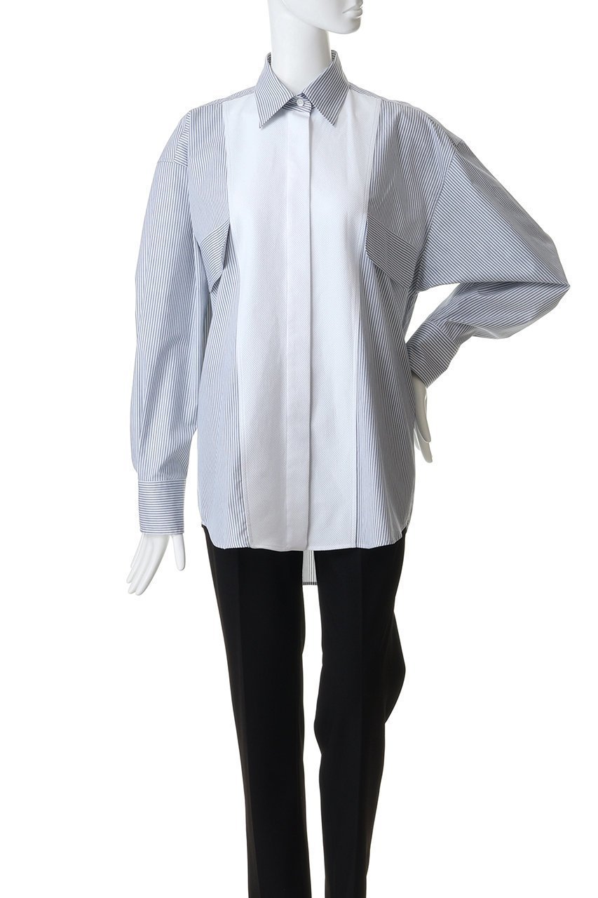 【ステラ マッカートニー/STELLA McCARTNEY】のコットンストライプピケシャツ 人気、トレンドファッション・服の通販 founy(ファニー) 　ファッション　Fashion　レディースファッション　Fashion for Women　トップス・カットソー　Cut & Sew Tops　シャツ・ブラウス・オフィスカジュアル　Elegant Blouses & Button-Ups　カッティング　Cutting Detail　ストライプ　Stripe, Striped Pattern　スリーブ　Sleeve, Long Sleeve / Short Sleeve　フィット　Fit, Slim Fit　フロント　Front, Front Design　モダン　Modern, Contemporary　ロング　Long, Long-Length　無地　Plain, Solid Color　羽織　Haori, Light Jacket　other-2|ID: prp329100004910547 ipo3291000000036792956