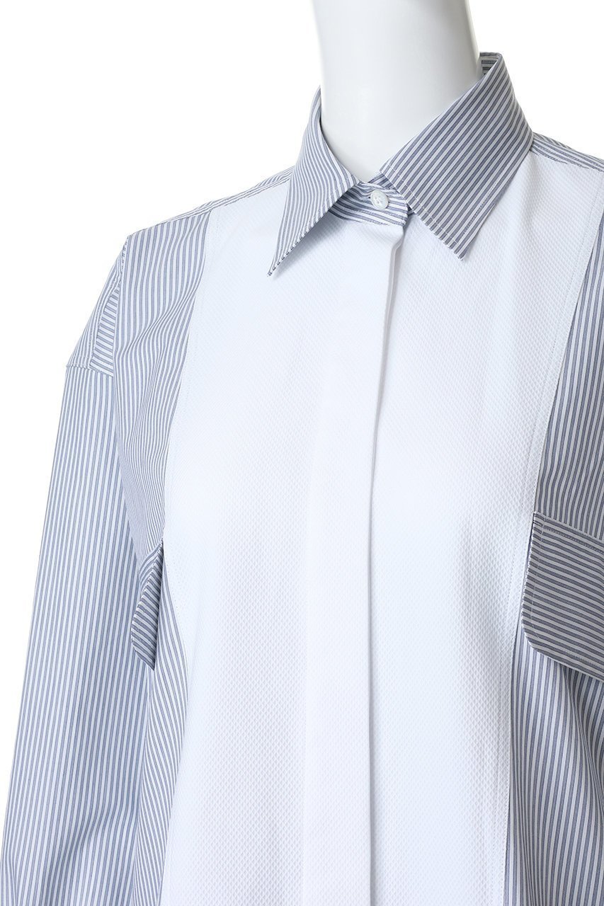 【ステラ マッカートニー/STELLA McCARTNEY】のコットンストライプピケシャツ 人気、トレンドファッション・服の通販 founy(ファニー) 　ファッション　Fashion　レディースファッション　Fashion for Women　トップス・カットソー　Cut & Sew Tops　シャツ・ブラウス・オフィスカジュアル　Elegant Blouses & Button-Ups　カッティング　Cutting Detail　ストライプ　Stripe, Striped Pattern　スリーブ　Sleeve, Long Sleeve / Short Sleeve　フィット　Fit, Slim Fit　フロント　Front, Front Design　モダン　Modern, Contemporary　ロング　Long, Long-Length　無地　Plain, Solid Color　羽織　Haori, Light Jacket　other-5|ID: prp329100004910547 ipo3291000000036792959