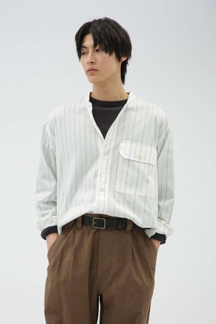 【マーガレット ハウエル/MARGARET HOWELL / MEN】のGRAPHIC COTTON STRIPE インテリア・キッズ・メンズ・レディースファッション・服の通販 founy(ファニー) https://founy.com/ ファッション Fashion レディースファッション Fashion for Women トップス・カットソー Cut & Sew Tops シャツ・ブラウス・オフィスカジュアル Elegant Blouses & Button-Ups ストライプ Stripe, Striped Pattern スリーブ Sleeve, Long Sleeve / Short Sleeve ボックス Boxy, Box Shape ラウンド Round, Round Neck ロング Long, Long-Length ヴィンテージ Vintage Style エレガント 上品 Elegant |ID: prp329100004910551 ipo3291000000036792982