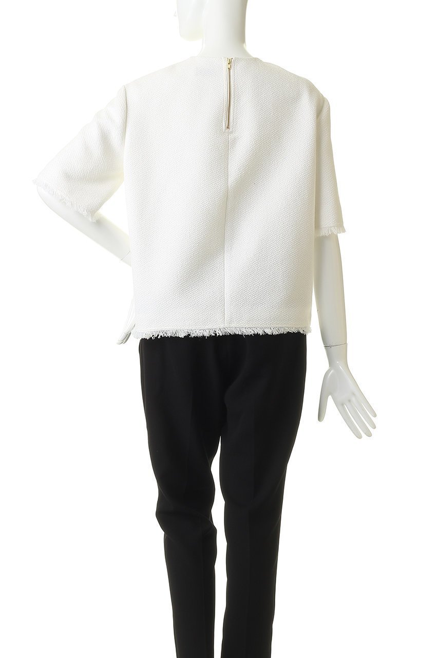 【ジェイドット/j.】のコットン混ツイード コンパクトブラウス 人気、トレンドファッション・服の通販 founy(ファニー) 　ファッション　Fashion　レディースファッション　Fashion for Women　トップス・カットソー　Cut & Sew Tops　シャツ・ブラウス・オフィスカジュアル　Elegant Blouses & Button-Ups　コンパクト　Compact, Small Size　ショート　Short, Short Length　スリーブ　Sleeve, Long Sleeve / Short Sleeve　ツイード　Twill, Twill Weave　デニム　Denim, Jeans Material　フリンジ　Fringe, Tassel　夏　Summer　other-4|ID: prp329100004910561 ipo3291000000036793073