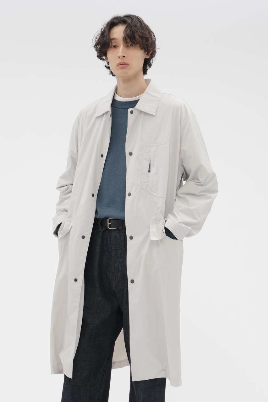 【その他のブランド/Other】のRECYCLED NYLON COMPACT RIPSTOP COAT インテリア・キッズ・メンズ・レディースファッション・服の通販 founy(ファニー) 　ファッション　Fashion　レディースファッション　Fashion for Women　アウター　Coat / Outerwear Collection　コート・ロングコート・ピーコート　Long Coats, Peacoats & More　チェスターコート・ロング丈アウター　Chester Coats / Chesterfield Long Coats　アクリル　Acrylic Material　コレクション　Collection, Seasonal Line　コーティング　Coating, Coated Finish　スポーティ　Sporty, Casual Athletic　マーガレット　Marguerite, Daisy Pattern　モダン　Modern, Contemporary　リップ　Lip, Lip Motif　ロング　Long, Long-Length　グレー|ID: prp329100004910564 ipo3291000000036793095