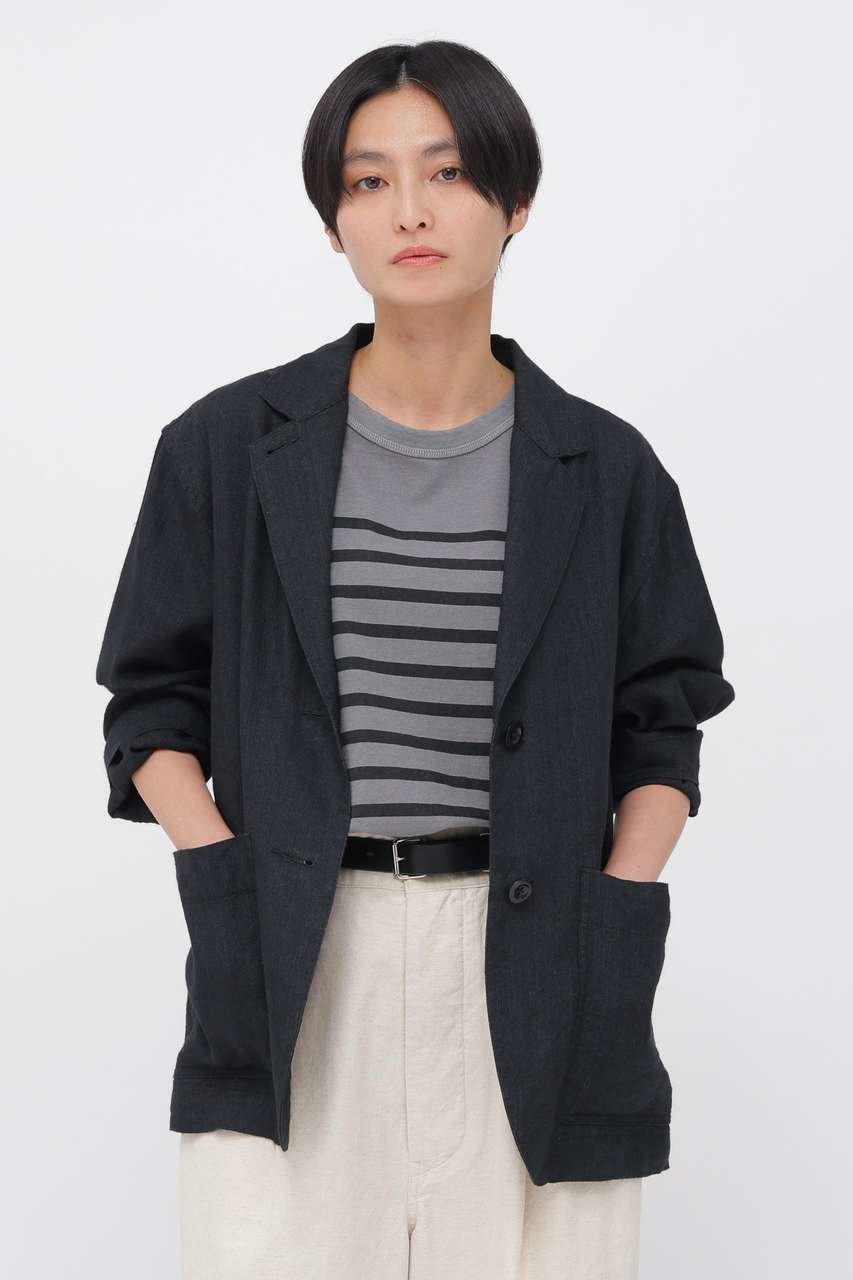 【マーガレットハウエル/MARGARET HOWELL】のFADED WOOL LINEN TWILL JACKET インテリア・キッズ・メンズ・レディースファッション・服の通販 founy(ファニー) ファッション Fashion レディースファッション Fashion for Women アウター Coat / Outerwear Collection レディースジャケット・軽アウター Jackets おすすめ Recommended / Our Picks ジャケット Jacket, Outerwear セットアップ Set-Up, Coordinated Outfit ツイル Twist, Twisted Detail テーラード Tailored, Tailored Fit バランス Balance, Style Balance フィット Fit, Slim Fit フォーマル Formal, Dressy フロント Front, Front Design ブルゾン Blouson, Bomber Jacket ポケット Pocket, Pocket Detail ミックス Mix, Mixed Style リネン Linen, Linen Fabric ワーク Workwear, Utility Style ヴィンテージ Vintage Style ブラック|ID: prp329100004910573 ipo3291000000036793191