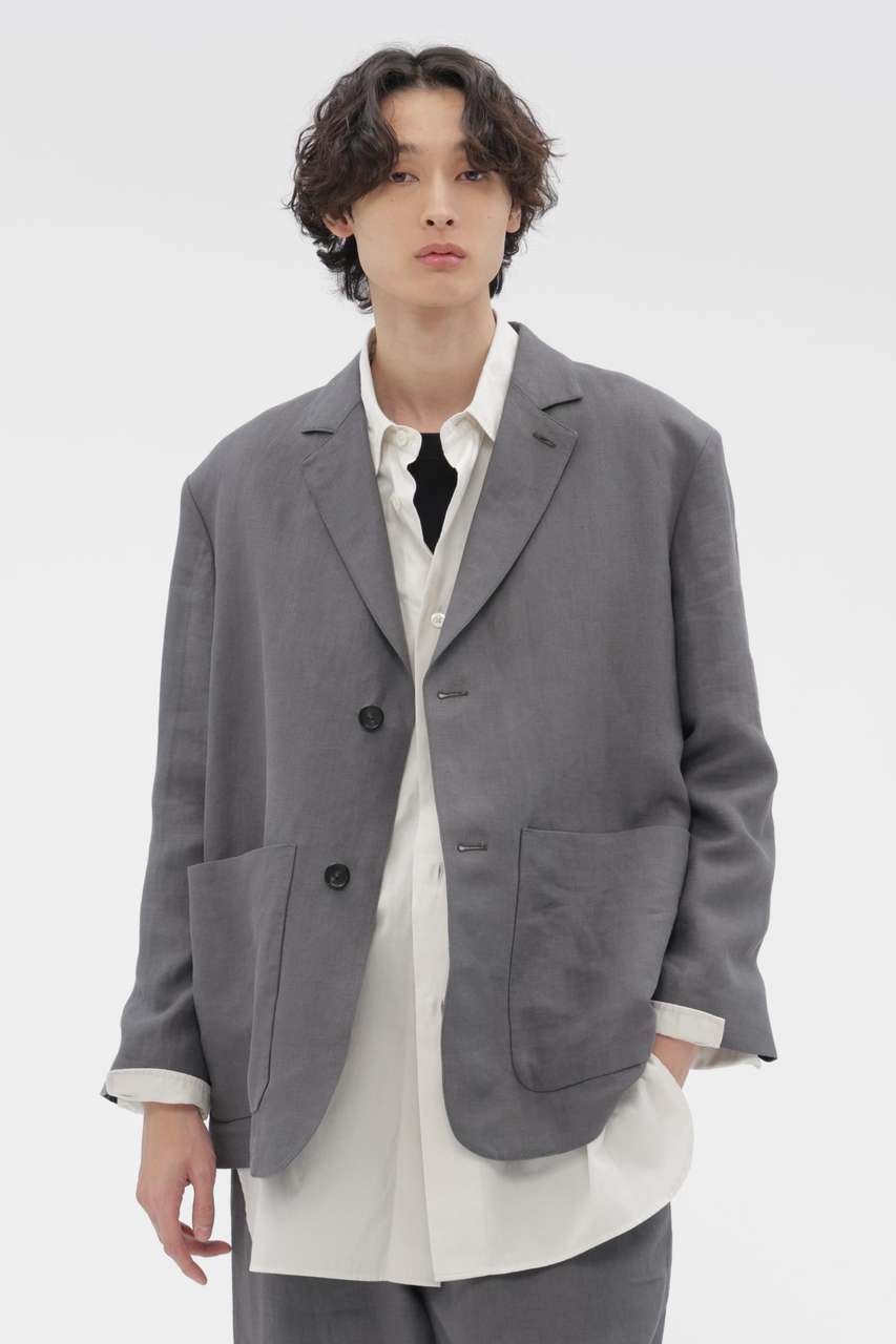 【その他のブランド/Other】のCOMPACT LINEN TWILL JACKET インテリア・キッズ・メンズ・レディースファッション・服の通販 founy(ファニー) 　ファッション　Fashion　レディースファッション　Fashion for Women　アウター　Coat / Outerwear Collection　レディースジャケット・軽アウター　Jackets　おすすめ　Recommended / Our Picks　ショルダー　Shoulder, Shoulder Strap　ジャケット　Jacket, Outerwear　セットアップ　Set-Up, Coordinated Outfit　ドロップ　Drop Shoulder, Dropped Style　パッチ　Patch, Appliqué　ポケット　Pocket, Pocket Detail　リネン　Linen, Linen Fabric　グレー|ID: prp329100004910578 ipo3291000000036793242