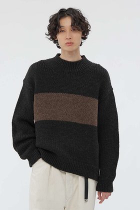 【マーガレット ハウエル/MARGARET HOWELL / MEN】のNATURAL SPUN WOOL KNITWEAR 大人の最旬トレンドファッション＆コーディネート founy(ファウニー) ファッション Fashion メンズファッション Fashion for Men トップス・カットソー Cut & Sew Tops ニット・セーター / 定番トップス Knit Tops & Sweaters ショルダー Shoulder, Shoulder Strap ストライプ Stripe, Striped Pattern ドロップ Drop Shoulder, Dropped Style ハンド Hand, Handmade バランス Balance, Style Balance モダン Modern, Contemporary |ID:prp329100004910591