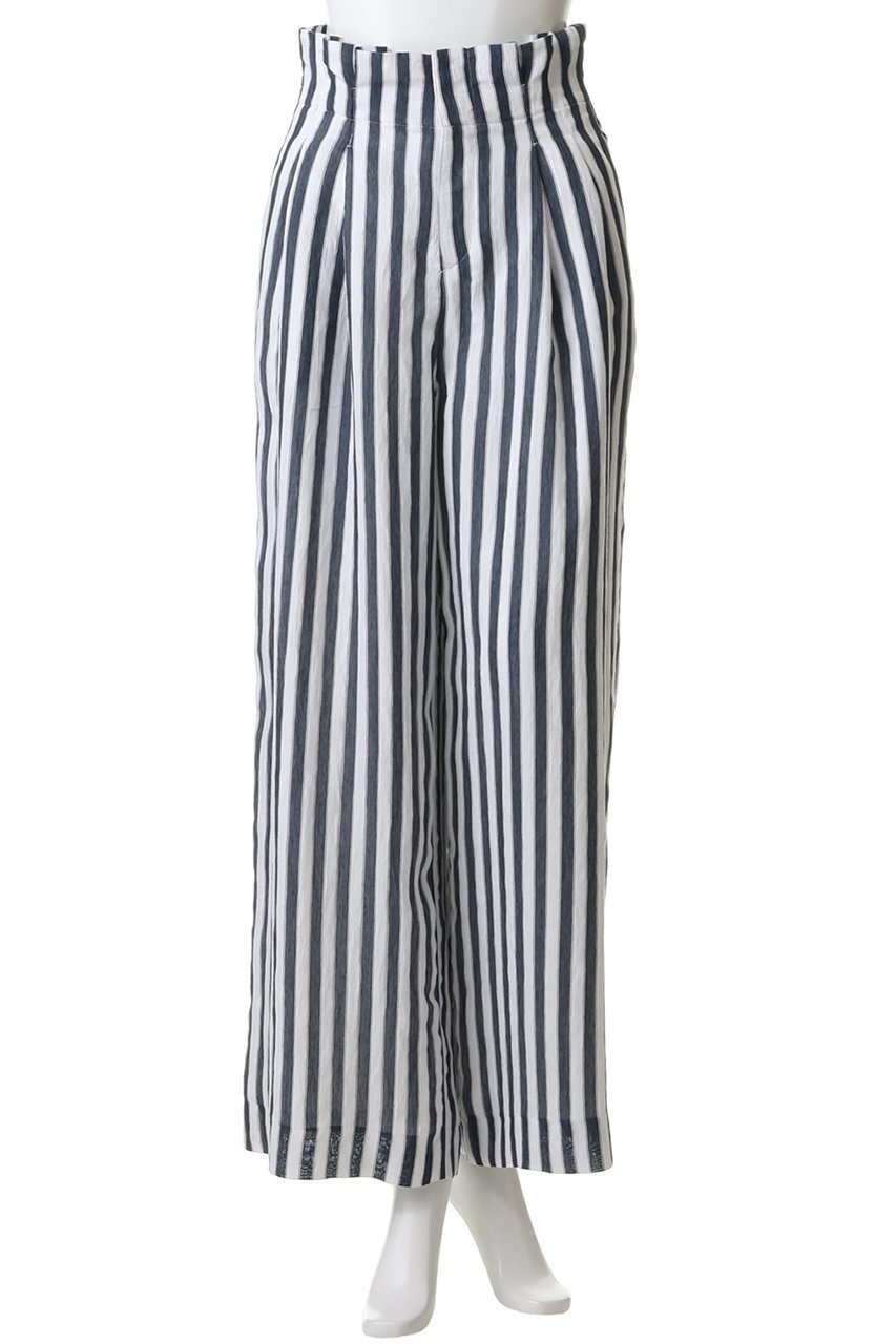 【エムフィル/M Fil】のリゾートストライプ ハイウエストシャーリングパンツ 人気、トレンドファッション・服の通販 founy(ファニー) 　ファッション　Fashion　レディースファッション　Fashion for Women　パンツ　Pants & Trousers　シアー　Sheer, See-Through　シャーリング　Shirring, Ruched　シンプル　Simple, Minimal　ストライプ　Stripe, Striped Pattern　リゾート　Resort, Vacation Style　エレガント 上品　Elegant　other-2|ID: prp329100004910594 ipo3291000000036793371