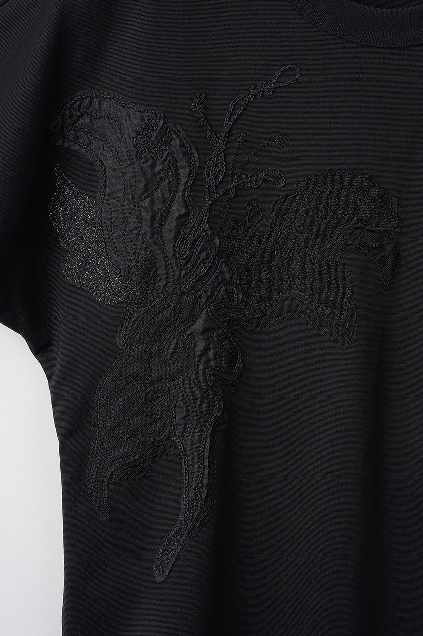 【ミューラル/MURRAL】のFlutter patchwork エンブロイダード トップス 人気、トレンドファッション・服の通販 founy(ファニー) ファッション Fashion レディースファッション Fashion for Women トップス・カットソー Cut & Sew Tops シャツ・ブラウス・オフィスカジュアル Elegant Blouses & Button-Ups ロングTシャツ・Tシャツ Longline T-Shirts & Tees カットソー・ベーシックTシャツ Cut-and-Sewn Tops / Stretch Tees & Basics オーガンジー Organza Fabric シアー Sheer, See-Through ショート Short, Short Length スリーブ Sleeve, Long Sleeve / Short Sleeve チュール Tulip, Tulip Motif パッチワーク Patchwork, Mixed Fabric other-4|ID: prp329100004910618 ipo3291000000036793585