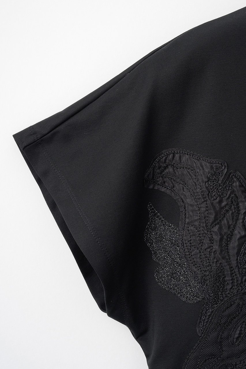 【ミューラル/MURRAL】のFlutter patchwork エンブロイダード トップス 人気、トレンドファッション・服の通販 founy(ファニー) ファッション Fashion レディースファッション Fashion for Women トップス・カットソー Cut & Sew Tops シャツ・ブラウス・オフィスカジュアル Elegant Blouses & Button-Ups ロングTシャツ・Tシャツ Longline T-Shirts & Tees カットソー・ベーシックTシャツ Cut-and-Sewn Tops / Stretch Tees & Basics オーガンジー Organza Fabric シアー Sheer, See-Through ショート Short, Short Length スリーブ Sleeve, Long Sleeve / Short Sleeve チュール Tulip, Tulip Motif パッチワーク Patchwork, Mixed Fabric other-5|ID: prp329100004910618 ipo3291000000036793586