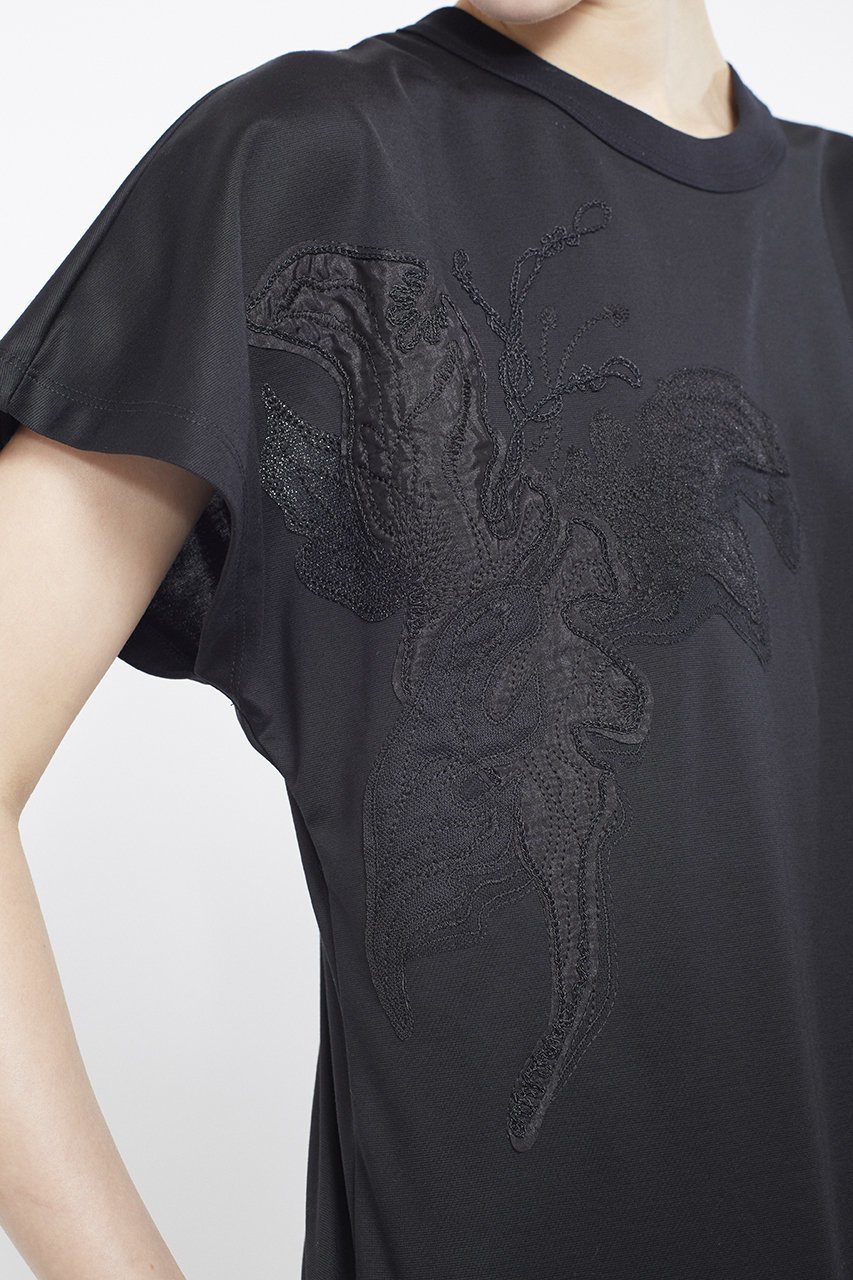 【ミューラル/MURRAL】のFlutter patchwork エンブロイダード トップス 人気、トレンドファッション・服の通販 founy(ファニー) ファッション Fashion レディースファッション Fashion for Women トップス・カットソー Cut & Sew Tops シャツ・ブラウス・オフィスカジュアル Elegant Blouses & Button-Ups ロングTシャツ・Tシャツ Longline T-Shirts & Tees カットソー・ベーシックTシャツ Cut-and-Sewn Tops / Stretch Tees & Basics オーガンジー Organza Fabric シアー Sheer, See-Through ショート Short, Short Length スリーブ Sleeve, Long Sleeve / Short Sleeve チュール Tulip, Tulip Motif パッチワーク Patchwork, Mixed Fabric other-7|ID: prp329100004910618 ipo3291000000036793588