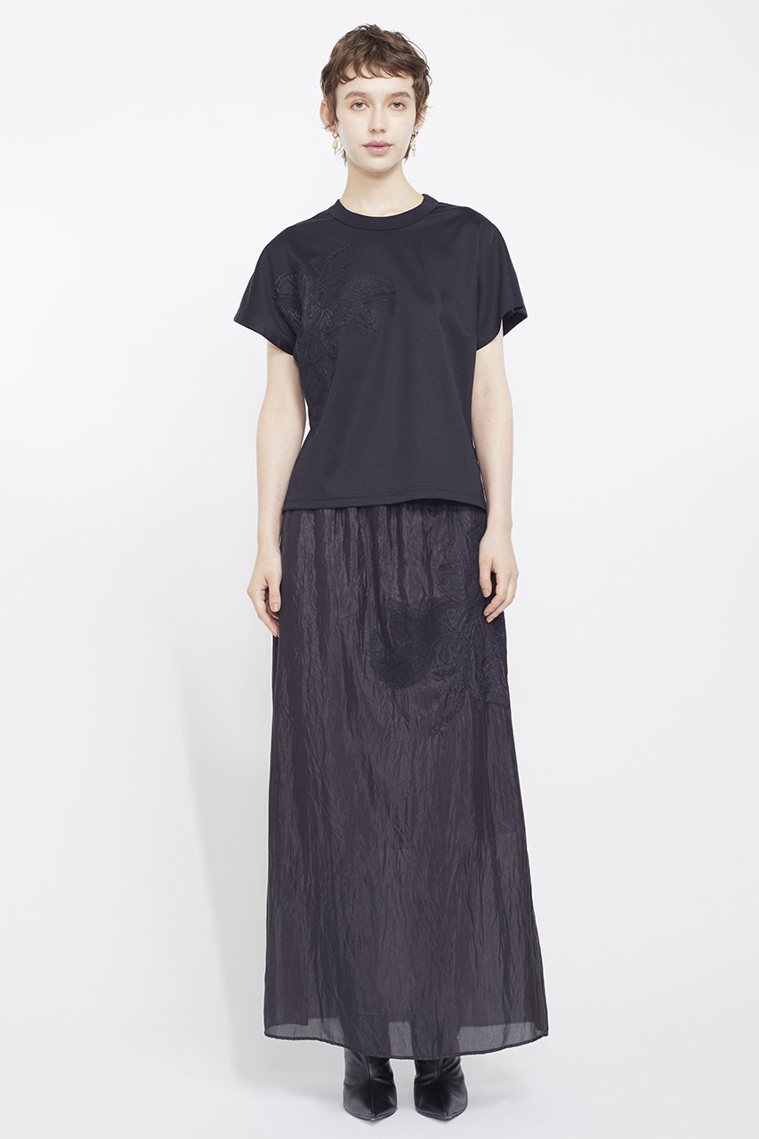 【ミューラル/MURRAL】のFlutter patchwork エンブロイダード トップス 人気、トレンドファッション・服の通販 founy(ファニー) ファッション Fashion レディースファッション Fashion for Women トップス・カットソー Cut & Sew Tops シャツ・ブラウス・オフィスカジュアル Elegant Blouses & Button-Ups ロングTシャツ・Tシャツ Longline T-Shirts & Tees カットソー・ベーシックTシャツ Cut-and-Sewn Tops / Stretch Tees & Basics オーガンジー Organza Fabric シアー Sheer, See-Through ショート Short, Short Length スリーブ Sleeve, Long Sleeve / Short Sleeve チュール Tulip, Tulip Motif パッチワーク Patchwork, Mixed Fabric other-8|ID: prp329100004910618 ipo3291000000036793589