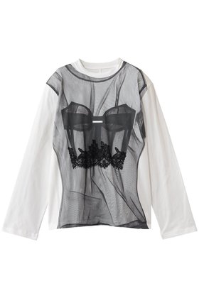 【プランク プロジェクト/PRANK PROJECT】のチュールビスチェプリントロンTEE 人気、トレンドファッション・服の通販 founy(ファニー) ファッション Fashion レディースファッション Fashion for Women トップス・カットソー Cut & Sew Tops シャツ・ブラウス・オフィスカジュアル Elegant Blouses & Button-Ups ロングTシャツ・Tシャツ Longline T-Shirts & Tees カットソー・ベーシックTシャツ Cut-and-Sewn Tops / Stretch Tees & Basics ビスチェ Bustiers & Corset Tops / Layered Bustier Style グラフィック Graphic, Graphic Design シンプル Simple, Minimal ジャケット Jacket, Outerwear スリーブ Sleeve, Long Sleeve / Short Sleeve プリント Print, Printed Pattern ベーシック Basic, Essential ミックス Mix, Mixed Style リアル Real, Realistic レース Lace, Lace Fabric ロング Long, Long-Length |ID:prp329100004910622