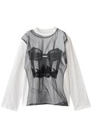 【プランク プロジェクト/PRANK PROJECT】のチュールビスチェプリントロンTEE 人気、トレンドファッション・服の通販 founy(ファニー) ファッション Fashion レディースファッション Fashion for Women トップス・カットソー Cut & Sew Tops シャツ・ブラウス・オフィスカジュアル Elegant Blouses & Button-Ups ロングTシャツ・Tシャツ Longline T-Shirts & Tees カットソー・ベーシックTシャツ Cut-and-Sewn Tops / Stretch Tees & Basics ビスチェ Bustiers & Corset Tops / Layered Bustier Style グラフィック Graphic, Graphic Design シンプル Simple, Minimal ジャケット Jacket, Outerwear スリーブ Sleeve, Long Sleeve / Short Sleeve プリント Print, Printed Pattern ベーシック Basic, Essential ミックス Mix, Mixed Style リアル Real, Realistic レース Lace, Lace Fabric ロング Long, Long-Length |ID:prp329100004910622