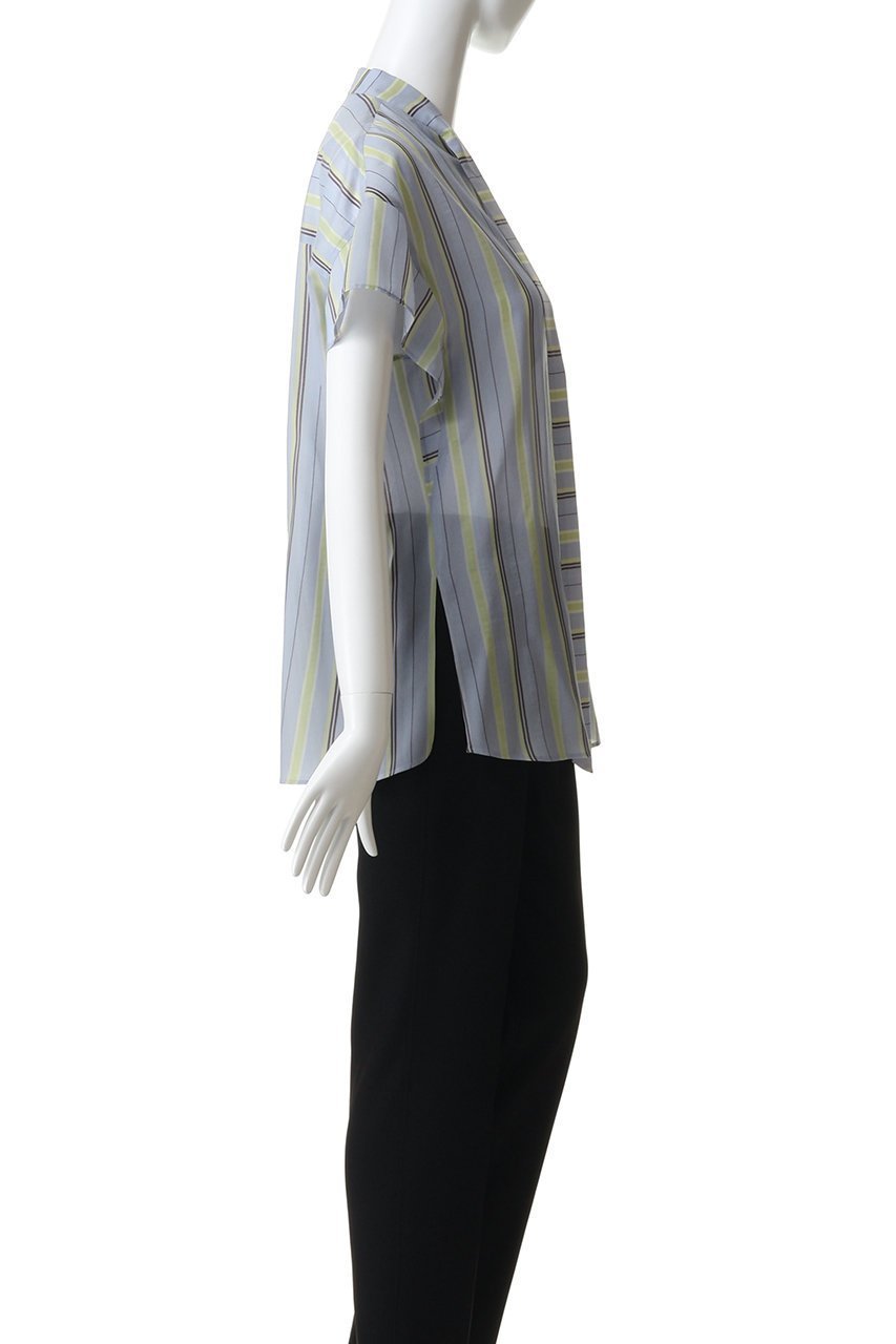 【スタニングルアー/STUNNING LURE】の【Waltz】ストライプアシンメトリーカラーシャツ 人気、トレンドファッション・服の通販 founy(ファニー) 　ファッション　Fashion　レディースファッション　Fashion for Women　トップス・カットソー　Cut & Sew Tops　シャツ・ブラウス・オフィスカジュアル　Elegant Blouses & Button-Ups　アシンメトリー　Asymmetrical Style　インナー　Innerwear　ショルダー　Shoulder, Shoulder Strap　ジャケット　Jacket, Outerwear　ストライプ　Stripe, Striped Pattern　スリーブ　Sleeve, Long Sleeve / Short Sleeve　ドロップ　Drop Shoulder, Dropped Style　バランス　Balance, Style Balance　ヘムライン　Hemline, Bottom Cut　モダン　Modern, Contemporary　ラウンド　Round, Round Neck　ロング　Long, Long-Length　ワッシャー　Washer, Crinkled Finish　夏　Summer　春　Spring　S/S・春夏　SS, Spring/Summer, Warm Season　other-3|ID: prp329100004910626 ipo3291000000036793659