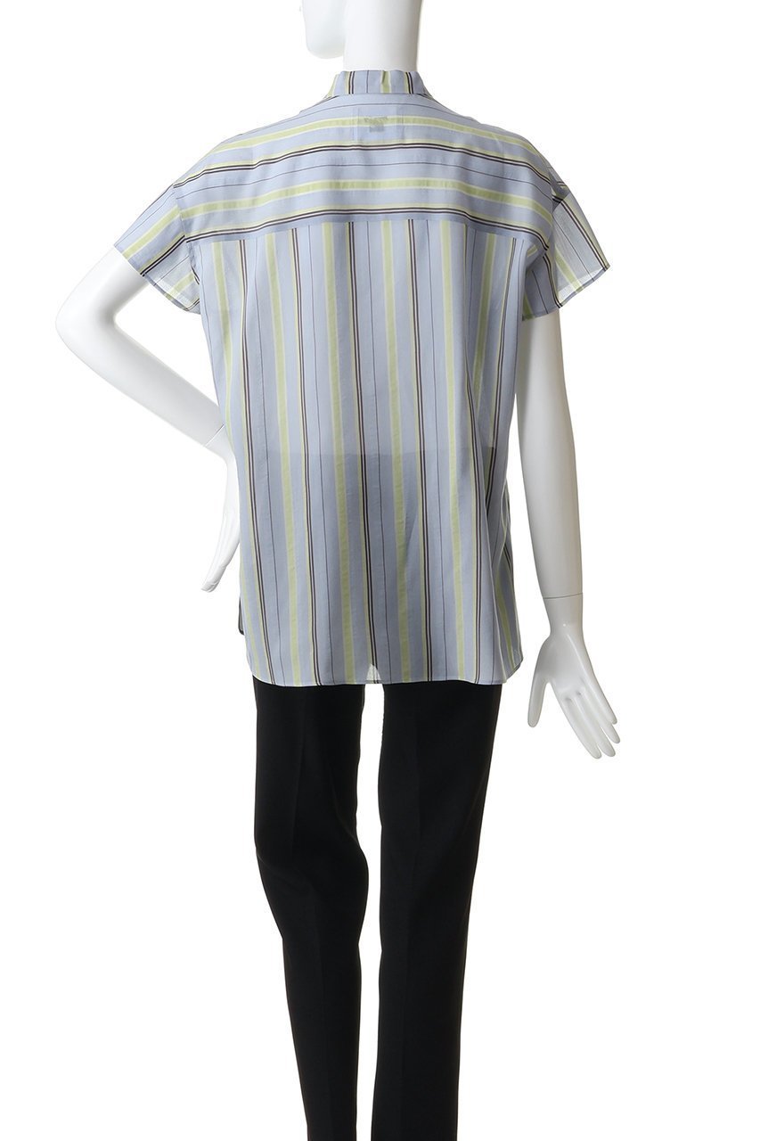 【スタニングルアー/STUNNING LURE】の【Waltz】ストライプアシンメトリーカラーシャツ 人気、トレンドファッション・服の通販 founy(ファニー) 　ファッション　Fashion　レディースファッション　Fashion for Women　トップス・カットソー　Cut & Sew Tops　シャツ・ブラウス・オフィスカジュアル　Elegant Blouses & Button-Ups　アシンメトリー　Asymmetrical Style　インナー　Innerwear　ショルダー　Shoulder, Shoulder Strap　ジャケット　Jacket, Outerwear　ストライプ　Stripe, Striped Pattern　スリーブ　Sleeve, Long Sleeve / Short Sleeve　ドロップ　Drop Shoulder, Dropped Style　バランス　Balance, Style Balance　ヘムライン　Hemline, Bottom Cut　モダン　Modern, Contemporary　ラウンド　Round, Round Neck　ロング　Long, Long-Length　ワッシャー　Washer, Crinkled Finish　夏　Summer　春　Spring　S/S・春夏　SS, Spring/Summer, Warm Season　other-4|ID: prp329100004910626 ipo3291000000036793660