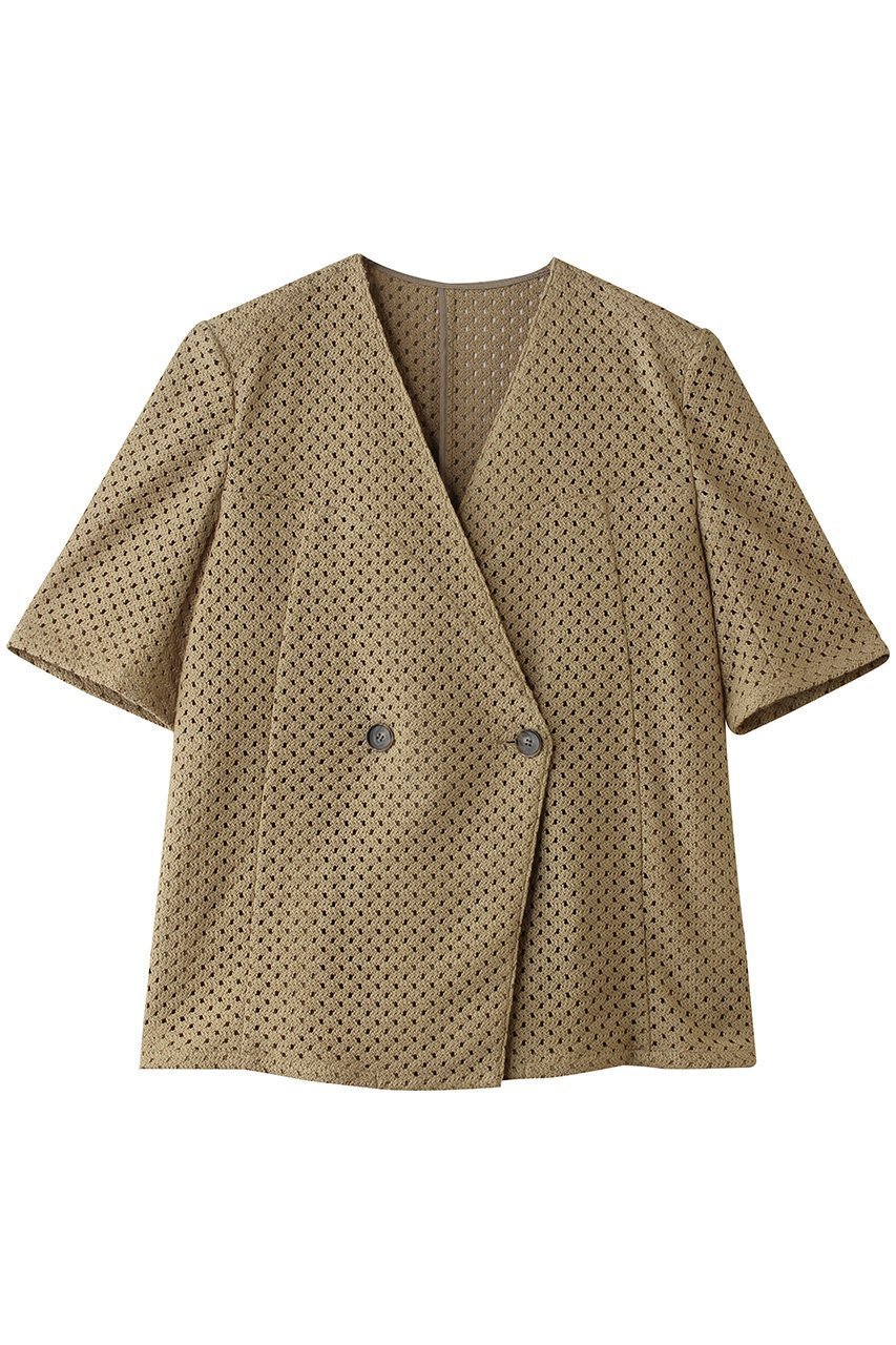 【スタニングルアー/STUNNING LURE】の【Waltz】ラッセルハーフスリーブジャケット インテリア・キッズ・メンズ・レディースファッション・服の通販 founy(ファニー) 　ファッション　Fashion　レディースファッション　Fashion for Women　アウター　Coat / Outerwear Collection　レディースジャケット・軽アウター　Jackets　インナー　Innerwear　ジャケット　Jacket, Outerwear　スリーブ　Sleeve, Long Sleeve / Short Sleeve　テーラード　Tailored, Tailored Fit　ハーフ　Half, Half-Length　バランス　Balance, Style Balance　ボックス　Boxy, Box Shape　モダン　Modern, Contemporary　ラッセル　Raschel, Raschel Lace　ベージュ|ID: prp329100004910628 ipo3291000000036793670