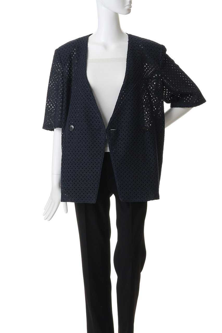 【スタニングルアー/STUNNING LURE】の【Waltz】ラッセルハーフスリーブジャケット 人気、トレンドファッション・服の通販 founy(ファニー) 　ファッション　Fashion　レディースファッション　Fashion for Women　アウター　Coat / Outerwear Collection　レディースジャケット・軽アウター　Jackets　インナー　Innerwear　ジャケット　Jacket, Outerwear　スリーブ　Sleeve, Long Sleeve / Short Sleeve　テーラード　Tailored, Tailored Fit　ハーフ　Half, Half-Length　バランス　Balance, Style Balance　ボックス　Boxy, Box Shape　モダン　Modern, Contemporary　ラッセル　Raschel, Raschel Lace　other-7|ID: prp329100004910628 ipo3291000000036793677