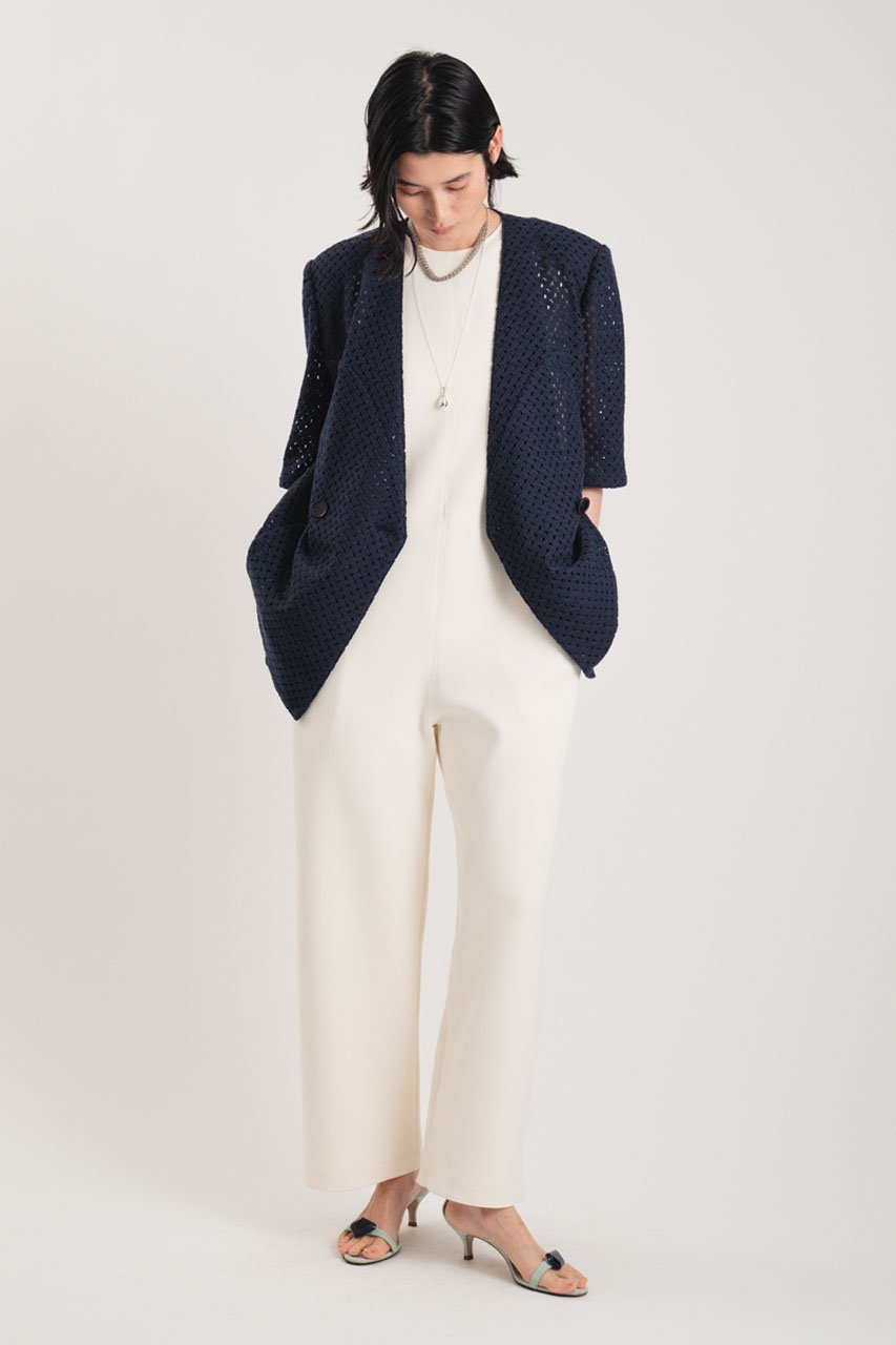 【スタニングルアー/STUNNING LURE】の【Waltz】ラッセルハーフスリーブジャケット 人気、トレンドファッション・服の通販 founy(ファニー) 　ファッション　Fashion　レディースファッション　Fashion for Women　アウター　Coat / Outerwear Collection　レディースジャケット・軽アウター　Jackets　インナー　Innerwear　ジャケット　Jacket, Outerwear　スリーブ　Sleeve, Long Sleeve / Short Sleeve　テーラード　Tailored, Tailored Fit　ハーフ　Half, Half-Length　バランス　Balance, Style Balance　ボックス　Boxy, Box Shape　モダン　Modern, Contemporary　ラッセル　Raschel, Raschel Lace　other-8|ID: prp329100004910628 ipo3291000000036793678