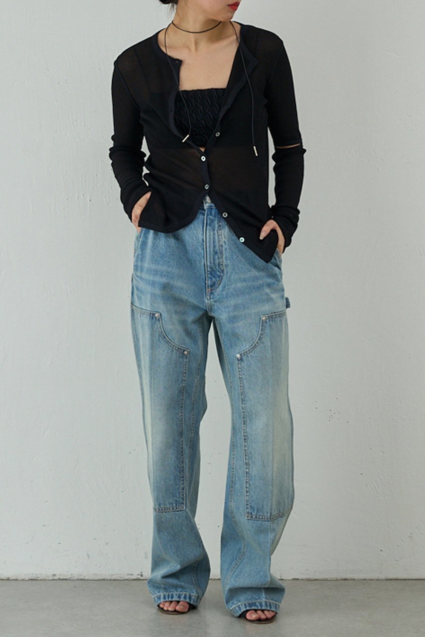 【ガリャルダガランテ/GALLARDAGALANTE】の【PEAS】シフォンワッフルカーデ 人気、トレンドファッション・服の通販 founy(ファニー) 　ファッション　Fashion　レディースファッション　Fashion for Women　トップス・カットソー　Cut & Sew Tops　カーディガン・羽織り　Layered Style Cardigans　シャツ・ブラウス・オフィスカジュアル　Elegant Blouses & Button-Ups　ロングTシャツ・Tシャツ　Longline T-Shirts & Tees　カットソー・ベーシックTシャツ　Cut-and-Sewn Tops / Stretch Tees & Basics　おすすめ　Recommended / Our Picks　カーディガン　Cardigan, Knitwear　スラックス　Slacks, Dress Pants　デニム　Denim, Jeans Material　other-8|ID: prp329100004910648 ipo3291000000036793947