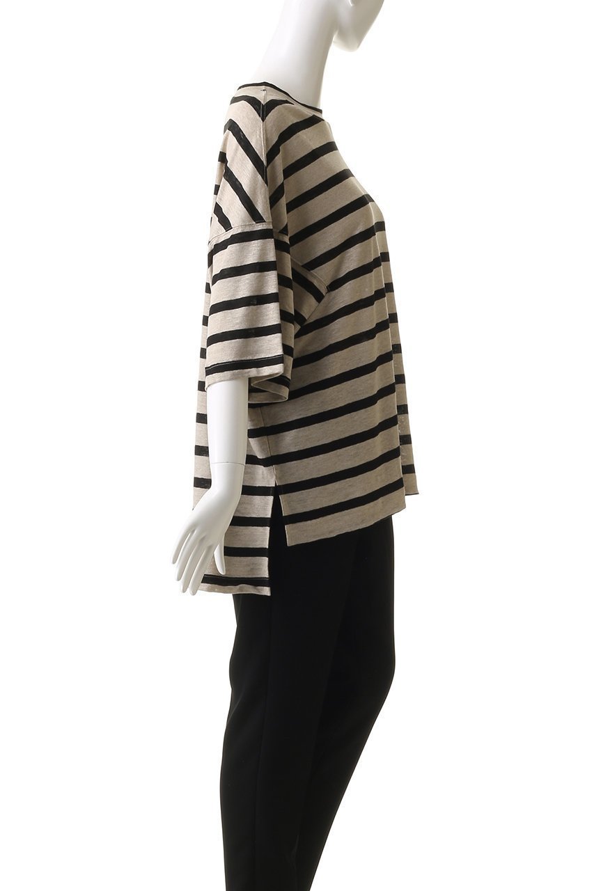 【プルミエ アロンディスモン/1er Arrondissement】の【COG THE BIGSMOKE】HARLEY リネンTシャツ 人気、トレンドファッション・服の通販 founy(ファニー) 　ファッション　Fashion　レディースファッション　Fashion for Women　トップス・カットソー　Cut & Sew Tops　シャツ・ブラウス・オフィスカジュアル　Elegant Blouses & Button-Ups　ロングTシャツ・Tシャツ　Longline T-Shirts & Tees　カットソー・ベーシックTシャツ　Cut-and-Sewn Tops / Stretch Tees & Basics　ショート　Short, Short Length　シンプル　Simple, Minimal　スリーブ　Sleeve, Long Sleeve / Short Sleeve　ボーダー　Border, Stripe　リネン　Linen, Linen Fabric　夏　Summer　other-3|ID: prp329100004910649 ipo3291000000036793951