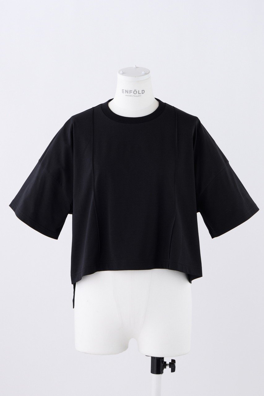 【エンフォルド/ENFOLD】のスビン天竺 ピンタック T/SH Tシャツ インテリア・キッズ・メンズ・レディースファッション・服の通販 founy(ファニー) ファッション Fashion レディースファッション Fashion for Women トップス・カットソー Cut & Sew Tops シャツ・ブラウス・オフィスカジュアル Elegant Blouses & Button-Ups ロングTシャツ・Tシャツ Longline T-Shirts & Tees カットソー・ベーシックTシャツ Cut-and-Sewn Tops / Stretch Tees & Basics ショート Short, Short Length スリーブ Sleeve, Long Sleeve / Short Sleeve バランス Balance, Style Balance ブラック|ID: prp329100004910693 ipo3291000000036794437