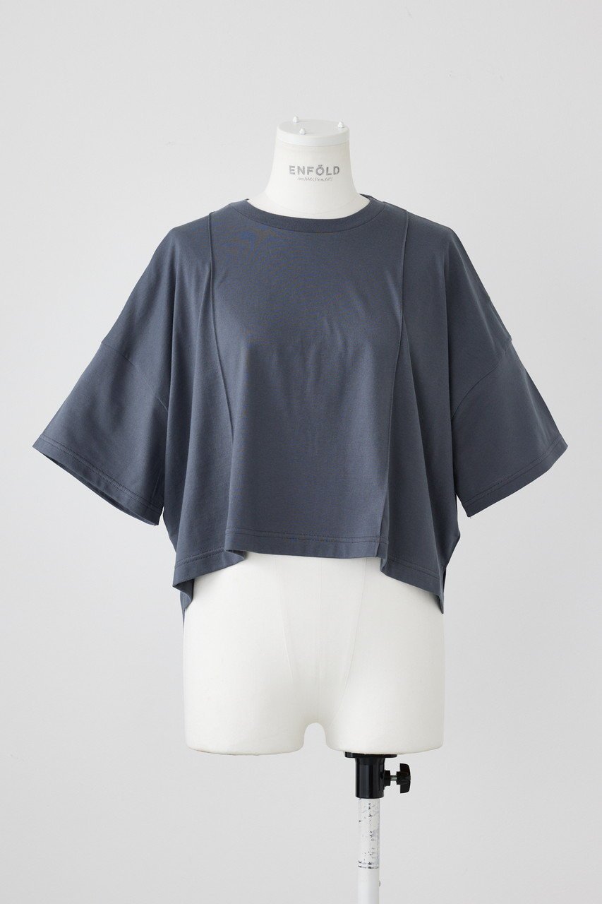 【エンフォルド/ENFOLD】のスビン天竺 ピンタック T/SH Tシャツ インテリア・キッズ・メンズ・レディースファッション・服の通販 founy(ファニー) ファッション Fashion レディースファッション Fashion for Women トップス・カットソー Cut & Sew Tops シャツ・ブラウス・オフィスカジュアル Elegant Blouses & Button-Ups ロングTシャツ・Tシャツ Longline T-Shirts & Tees カットソー・ベーシックTシャツ Cut-and-Sewn Tops / Stretch Tees & Basics ショート Short, Short Length スリーブ Sleeve, Long Sleeve / Short Sleeve バランス Balance, Style Balance グレー|ID: prp329100004910693 ipo3291000000036794438