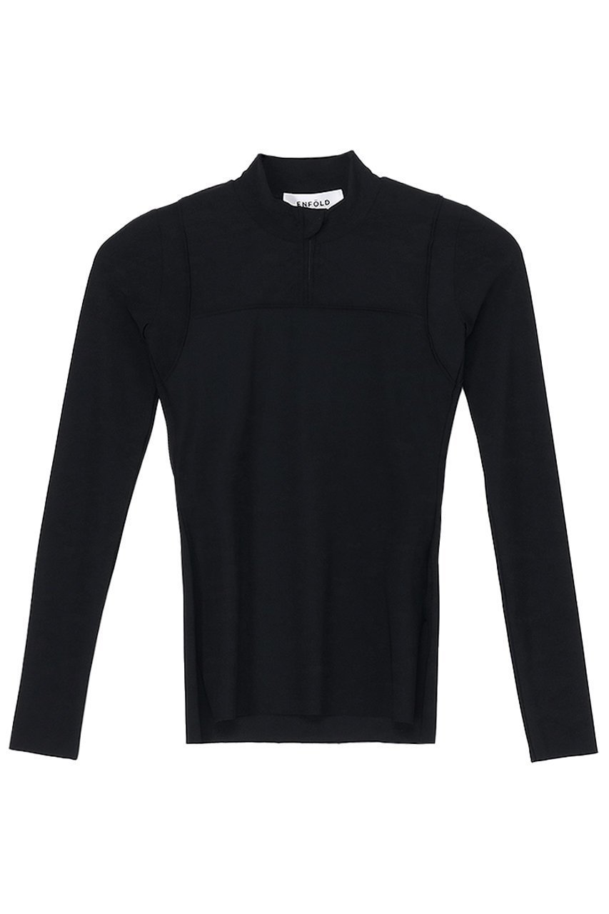 【エンフォルド/ENFOLD】のトリコットストレッチ ハーフzipロンT /Tシャツ 人気、トレンドファッション・服の通販 founy(ファニー) 　ファッション　Fashion　レディースファッション　Fashion for Women　トップス・カットソー　Cut & Sew Tops　シャツ・ブラウス・オフィスカジュアル　Elegant Blouses & Button-Ups　ロングTシャツ・Tシャツ　Longline T-Shirts & Tees　カットソー・ベーシックTシャツ　Cut-and-Sewn Tops / Stretch Tees & Basics　カットソー　Cut and Sewn Top　コンパクト　Compact, Small Size　ストレッチ　Stretch, Stretchy Fabric　スリーブ　Sleeve, Long Sleeve / Short Sleeve　トレンド　Trend, Trending Now　ハーフ　Half, Half-Length　パイピング　Piping, Trim Design　ロング　Long, Long-Length　 other-1|ID: prp329100004910699 ipo3291000000036794598