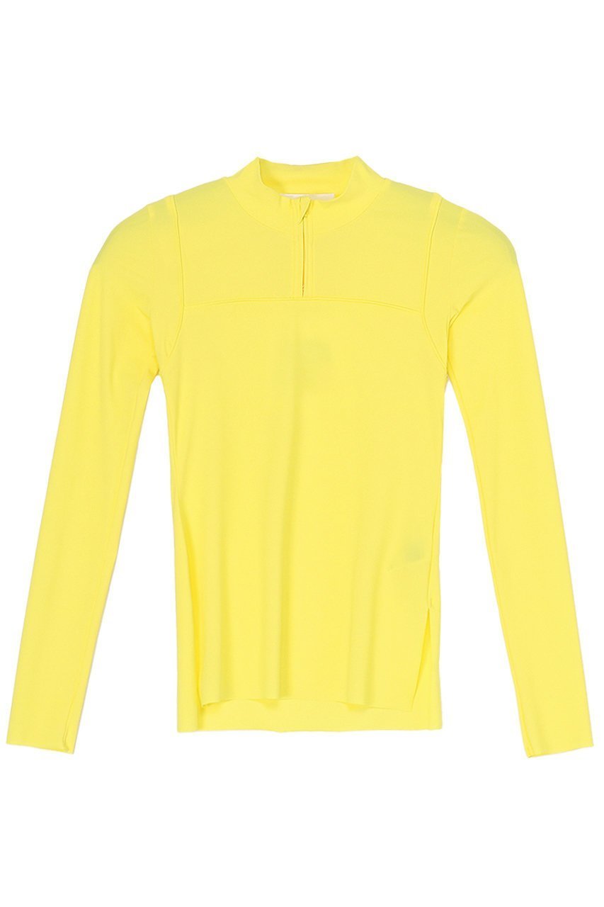 【エンフォルド/ENFOLD】のトリコットストレッチ ハーフzipロンT /Tシャツ インテリア・キッズ・メンズ・レディースファッション・服の通販 founy(ファニー) 　ファッション　Fashion　レディースファッション　Fashion for Women　トップス・カットソー　Cut & Sew Tops　シャツ・ブラウス・オフィスカジュアル　Elegant Blouses & Button-Ups　ロングTシャツ・Tシャツ　Longline T-Shirts & Tees　カットソー・ベーシックTシャツ　Cut-and-Sewn Tops / Stretch Tees & Basics　カットソー　Cut and Sewn Top　コンパクト　Compact, Small Size　ストレッチ　Stretch, Stretchy Fabric　スリーブ　Sleeve, Long Sleeve / Short Sleeve　トレンド　Trend, Trending Now　ハーフ　Half, Half-Length　パイピング　Piping, Trim Design　ロング　Long, Long-Length　ライトイエロー|ID: prp329100004910699 ipo3291000000036794600