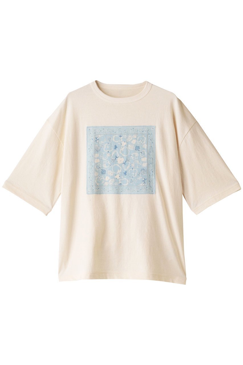【プリスティン/PRISTINE】のRe-COTTONバンダナTシャツ インテリア・キッズ・メンズ・レディースファッション・服の通販 founy(ファニー) ファッション Fashion レディースファッション Fashion for Women トップス・カットソー Cut & Sew Tops シャツ・ブラウス・オフィスカジュアル Elegant Blouses & Button-Ups ロングTシャツ・Tシャツ Longline T-Shirts & Tees カットソー・ベーシックTシャツ Cut-and-Sewn Tops / Stretch Tees & Basics ショート Short, Short Length スリーブ Sleeve, Long Sleeve / Short Sleeve デニム Denim, Jeans Material ハーフ Half, Half-Length バンダナ Bandana, Head Scarf ブルー|ID: prp329100004910708 ipo3291000000036794833