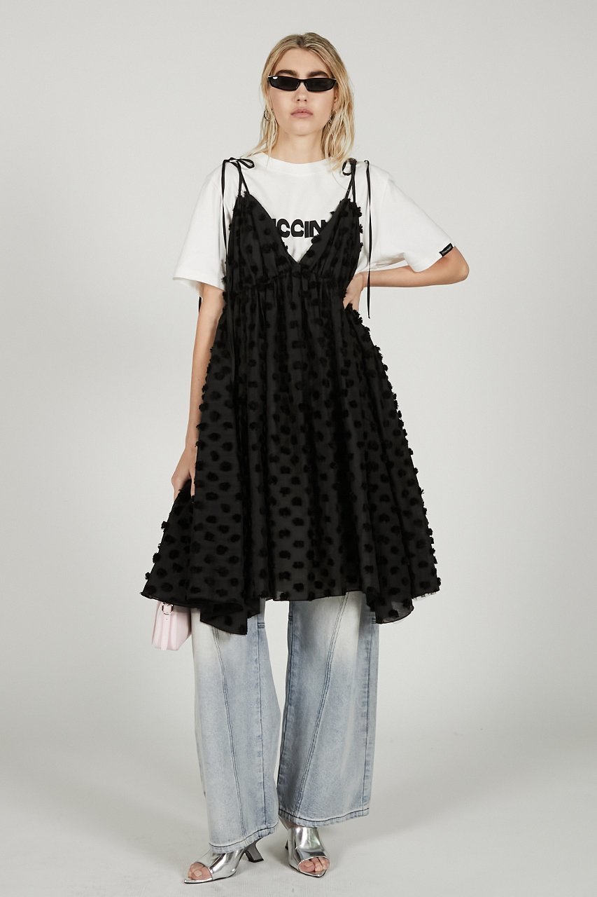 【プランク プロジェクト/PRANK PROJECT】のポンポンボリュームキャミドレス / Pom Pom Volume Cami Dress 人気、トレンドファッション・服の通販 founy(ファニー) ファッション Fashion レディースファッション Fashion for Women ワンピース Dresses フォーマル・パーティードレス・結婚式用ドレス Elegant & Casual Dresses チュニック Tunic Tops & Dresses おすすめ Recommended / Our Picks カッティング Cutting Detail カットジャガード Cut Jacquard ギャザー Gathered, Ruffled チュニック Tunic, Long Top ドット Polka Dot, Dot Pattern ラップ Wrap, Wrap Design リラックス Relax, Relaxed Fit ロング Long, Long-Length other-8|ID: prp329100004910709 ipo3291000000036794847