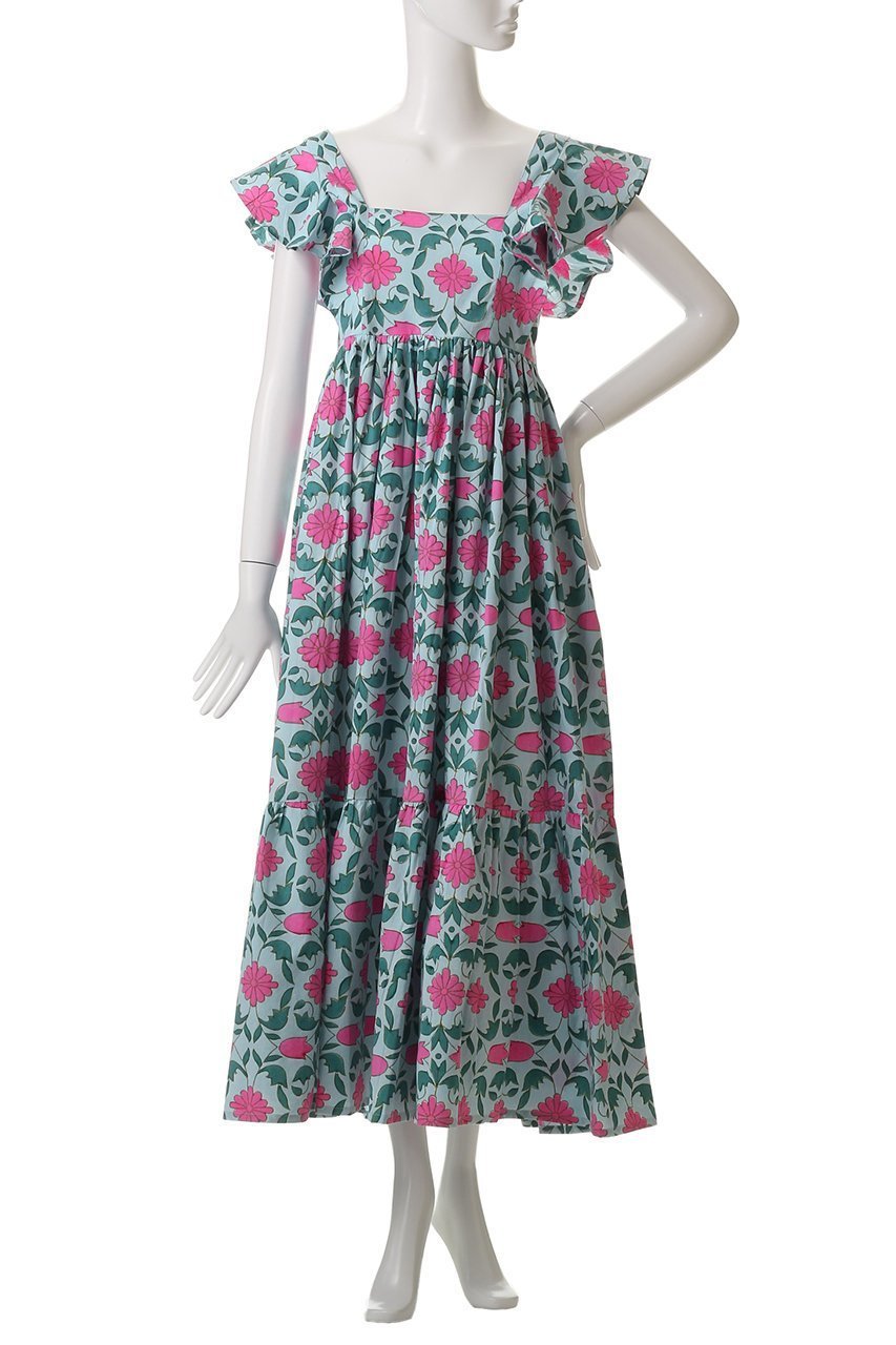 【エスゼット ブロックプリント/SZ Blockprints】のCHARLOTTE DRESS LISBON ワンピース 人気、トレンドファッション・服の通販 founy(ファニー) 　ファッション　Fashion　レディースファッション　Fashion for Women　ワンピース　Dresses　フォーマル・パーティードレス・結婚式用ドレス　Elegant & Casual Dresses　チュニック　Tunic Tops & Dresses　インド　Indian Textile　スクエア　Square, Square Shape　スリーブ　Sleeve, Long Sleeve / Short Sleeve　チュニック　Tunic, Long Top　フェミニン　Feminine, Girly　フラワー　Flower, Floral　フレア　Flare, Flared　ブロック　Block, Solid Block Pattern　プリント　Print, Printed Pattern　リゾート　Resort, Vacation Style　リボン　Ribbon, Bow　夏　Summer　春　Spring　S/S・春夏　SS, Spring/Summer, Warm Season　other-2|ID: prp329100004910712 ipo3291000000036794865