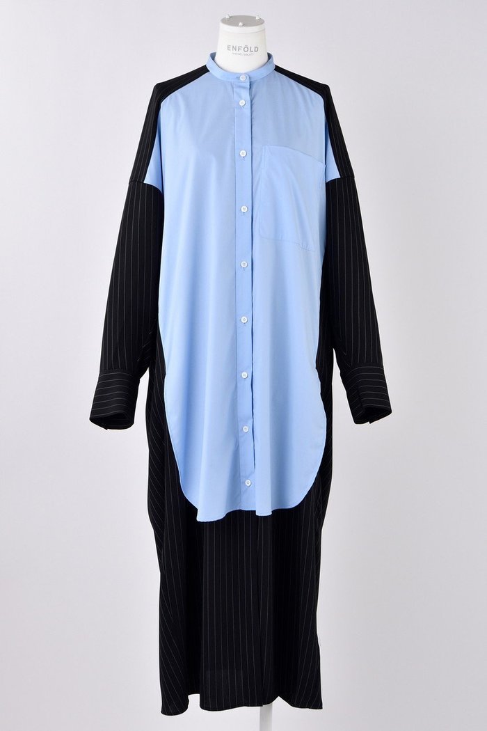 【エンフォルド/ENFOLD】のPEピンストライプ SH Docking DRS/ドレス インテリア・キッズ・メンズ・レディースファッション・服の通販 founy(ファウニー) https://founy.com/ ファッション Fashion レディースファッション Fashion for Women ワンピース Dresses フォーマル・パーティードレス・結婚式用ドレス Elegant & Casual Dresses チュニック Tunic Tops & Dresses エレガント 上品 Elegant ストライプ Stripe, Striped Pattern センター Center, Center Line チュニック Tunic, Long Top ドッキング Docking, Mixed Material ドレス Dress, One-Piece フロント Front, Front Design ロング Long, Long-Length |ID: prp329100004910738 ipo3291000000036795044
