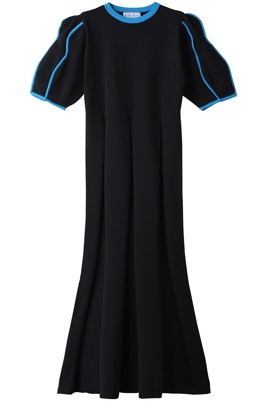 【リムアーク/RIM.ARK】のCurve line sleeve knit OP/ニットワンピース インテリア・キッズ・メンズ・レディースファッション・服の通販 founy(ファニー) ファッション Fashion レディースファッション Fashion for Women ワンピース Dresses ニットワンピース Knit Dresses チュニック Tunic Tops & Dresses スリーブ Sleeve, Long Sleeve / Short Sleeve チュニック Tunic, Long Top パイピング Piping, Trim Design フレア Flare, Flared ロング Long, Long-Length マルチカラー|ID: prp329100004910751 ipo3291000000036795189