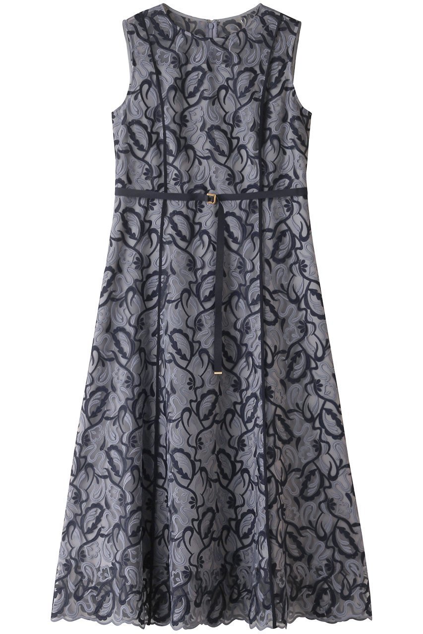 【アナイ/ANAYI】のリーフエンブロイダリーフレアワンピース インテリア・キッズ・メンズ・レディースファッション・服の通販 founy(ファニー) 　ファッション　Fashion　レディースファッション　Fashion for Women　ワンピース　Dresses　チュニック　Tunic Tops & Dresses　エレガント 上品　Elegant　チュニック　Tunic, Long Top　フレア　Flare, Flared　ロング　Long, Long-Length　ブルー|ID: prp329100004910760 ipo3291000000036795248