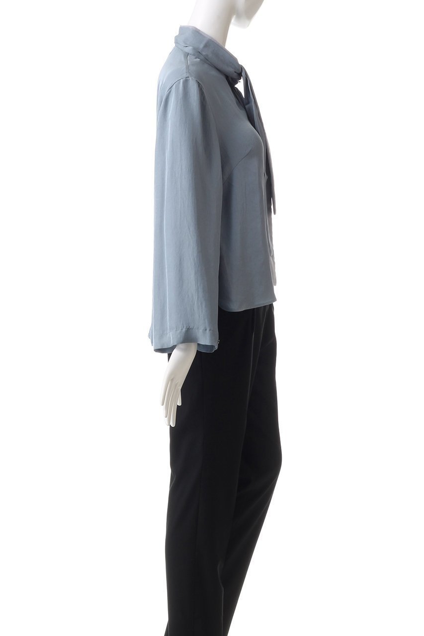 【ザ ライナー/THE LINER】のメルティ タイブラウス 人気、トレンドファッション・服の通販 founy(ファニー) 　ファッション　Fashion　レディースファッション　Fashion for Women　トップス・カットソー　Cut & Sew Tops　シャツ・ブラウス・オフィスカジュアル　Elegant Blouses & Button-Ups　スタンド　Stand Collar, Upright Stand　スリーブ　Sleeve, Long Sleeve / Short Sleeve　フォーマル　Formal, Dressy　ベルベット　Velvet, Velvety　ロング　Long, Long-Length　エレガント 上品　Elegant　other-3|ID: prp329100004910809 ipo3291000000036795854