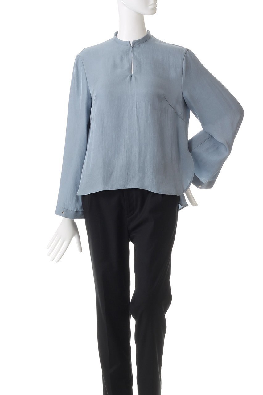 【ザ ライナー/THE LINER】のメルティ タイブラウス 人気、トレンドファッション・服の通販 founy(ファニー) 　ファッション　Fashion　レディースファッション　Fashion for Women　トップス・カットソー　Cut & Sew Tops　シャツ・ブラウス・オフィスカジュアル　Elegant Blouses & Button-Ups　スタンド　Stand Collar, Upright Stand　スリーブ　Sleeve, Long Sleeve / Short Sleeve　フォーマル　Formal, Dressy　ベルベット　Velvet, Velvety　ロング　Long, Long-Length　エレガント 上品　Elegant　other-7|ID: prp329100004910809 ipo3291000000036795861