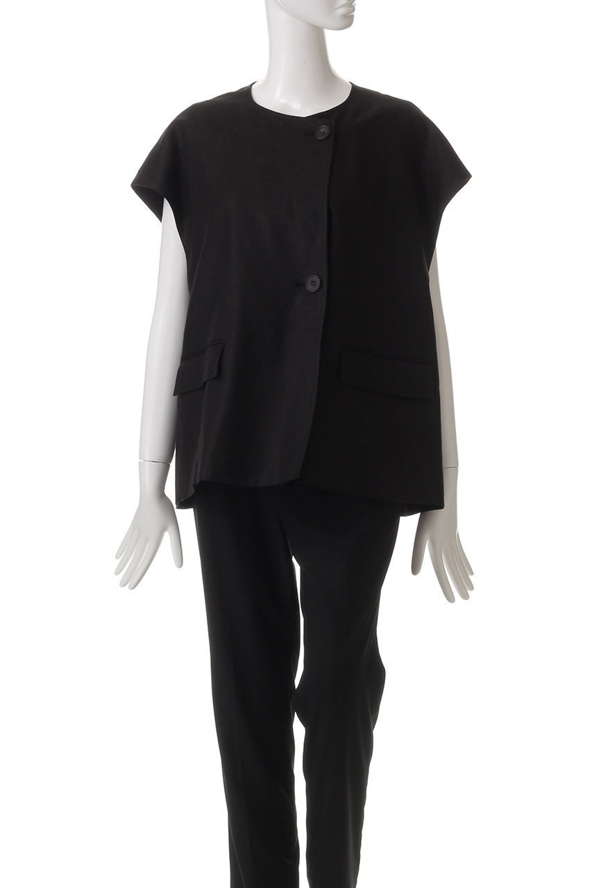 【デパリエ/DEPAREILLE】のリネンツイルポンチョジレ 人気、トレンドファッション・服の通販 founy(ファニー) 　ファッション　Fashion　レディースファッション　Fashion for Women　アウター　Coat / Outerwear Collection　レディースジャケット・軽アウター　Jackets　ポンチョ・ケープコート　Ponchos & Capes　シンプル　Simple, Minimal　ジャケット　Jacket, Outerwear　ドレープ　Drape, Draping Fabric　フロント　Front, Front Design　ベスト　Vest, Waistcoat　ポンチョ　Poncho, Cape Style　エレガント 上品　Elegant　other-2|ID: prp329100004910886 ipo3291000000036796785